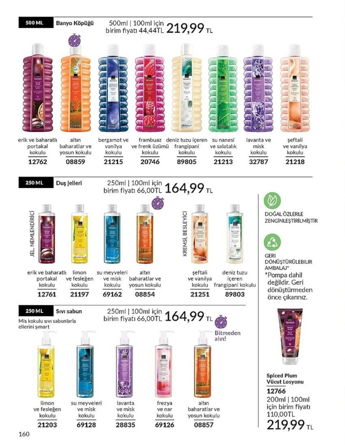 Avon Avon 1 Şubat 2026 Aktüel Kataloğu sayfa 160: Avon Senses Erik Ve Baharatlı Portakal Kokulu Banyo Köpüğü 500 Ml, Avon Spiced Plum Vücut Losyonu 200 Ml