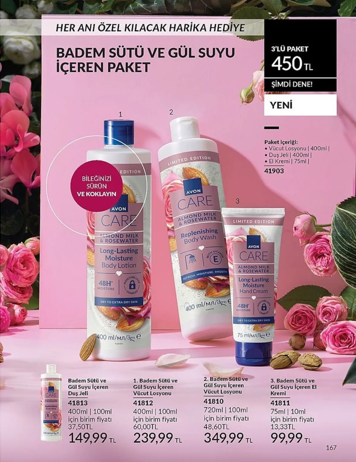 Avon Avon 1 Şubat 2026 Aktüel Kataloğu sayfa 167: Avon Badem Sütü Ve Gül Suyu İçeren Paket