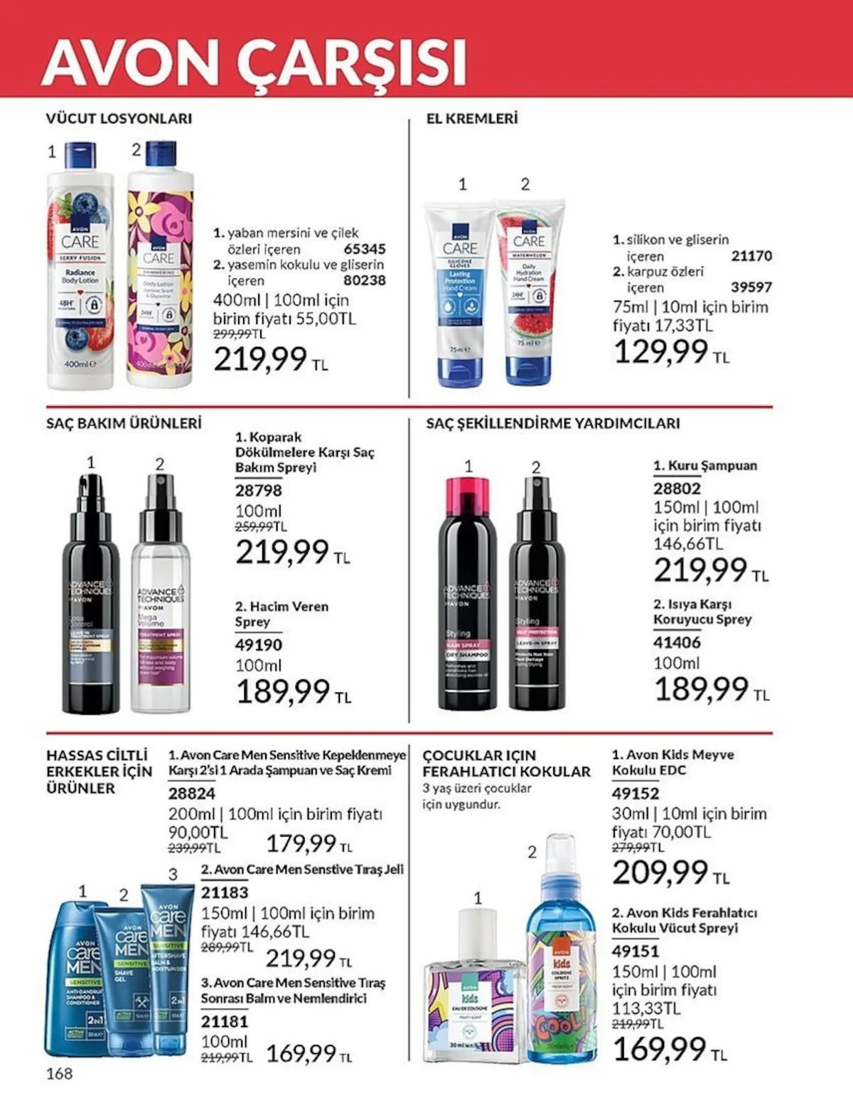 Avon Avon 1 Şubat 2026 Aktüel Kataloğu sayfa 168: Avon Care Vücut Losyonu 400Ml, Avon Care El Kremi 75Ml
