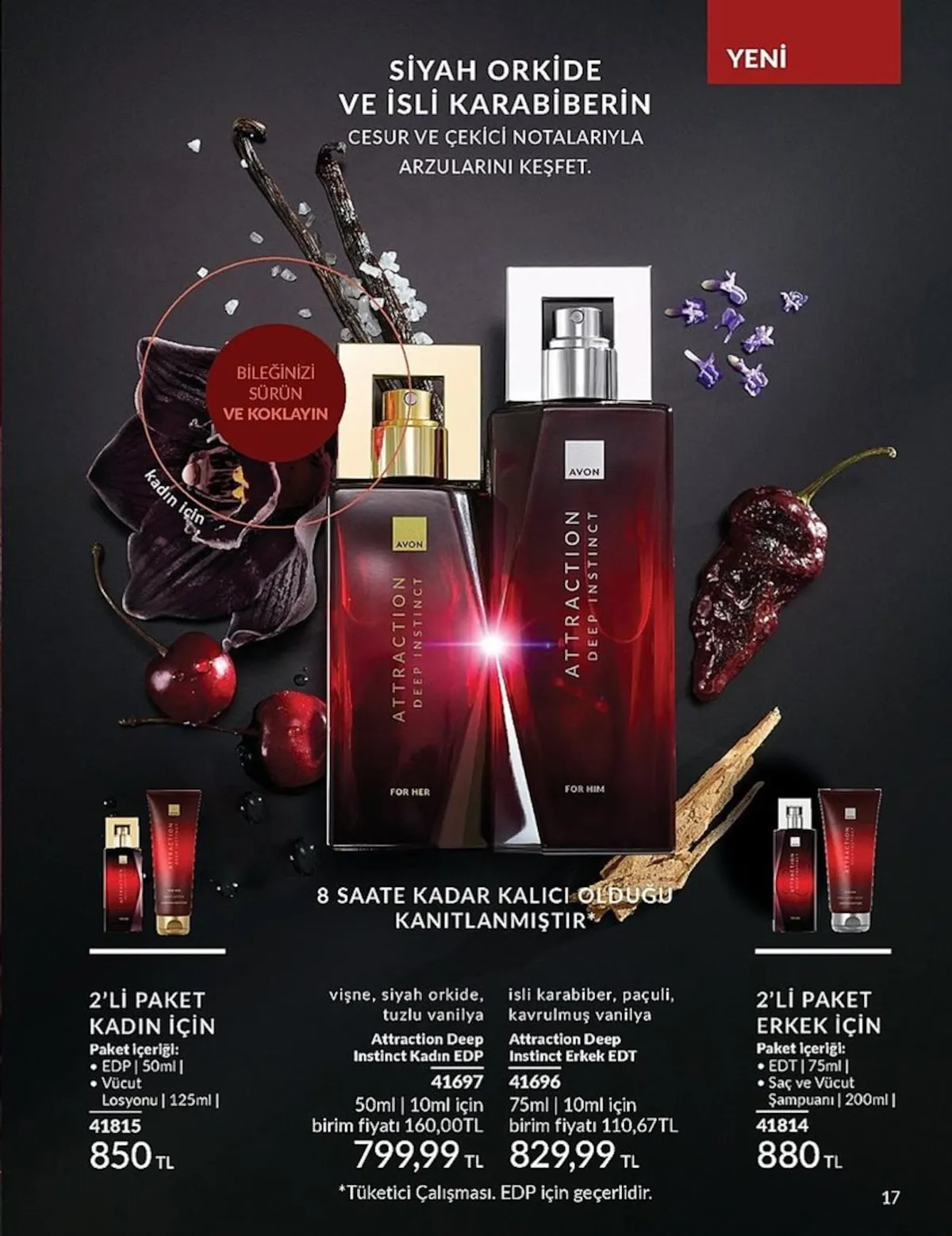 Avon Avon 1 Şubat 2026 Aktüel Kataloğu sayfa 17: Avon Attraction Kadın Parfüm Edp 50Ml + Vücut Losyonu 125Ml 2'Li Paket, Avon Attraction Erkek Parfüm Edt 75Ml + Saç Ve Vücut Şampuanı 200Ml 2'Li Paket