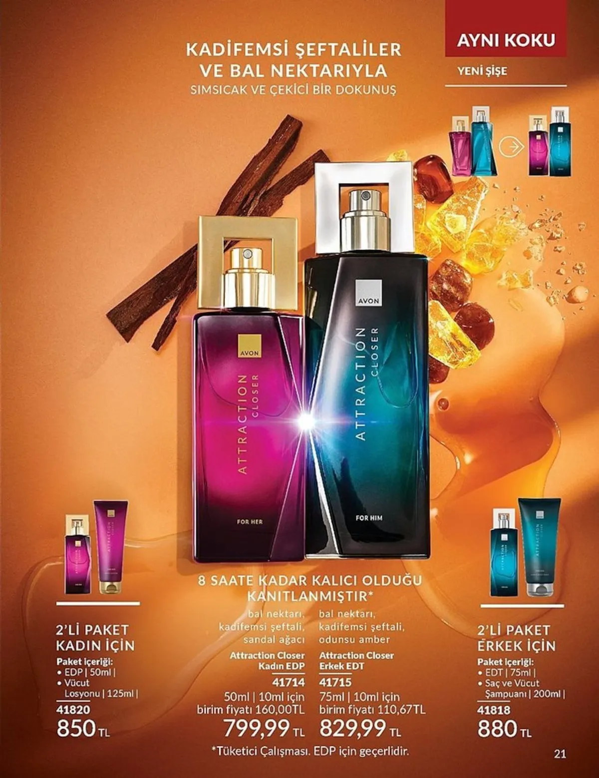 Avon Avon 1 Şubat 2026 Aktüel Kataloğu sayfa 21: Avon Attraction Erkek İçin 2'Li Paket Edt 75Ml Ve Saç Vücut Şampuanı 200Ml, Avon Attraction Kadın İçin 2'Li Paket Edp 50Ml Ve Vücut Losyonu 125Ml