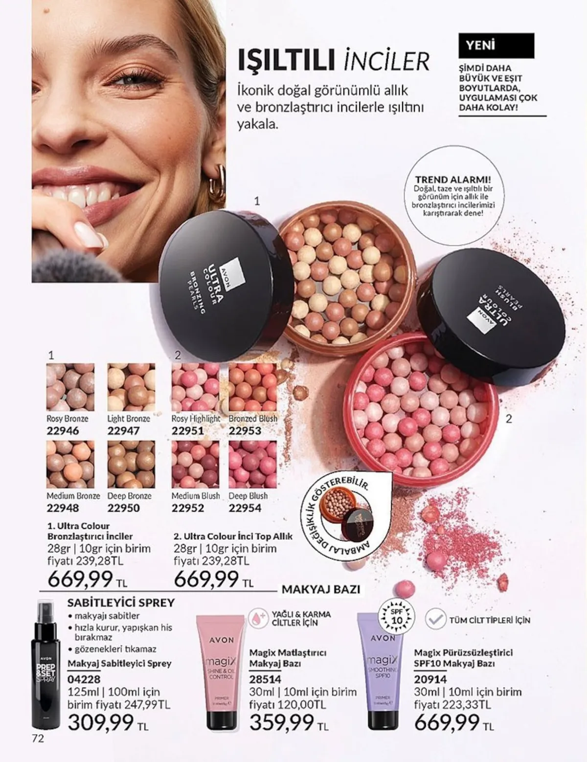 Avon Avon 1 Şubat 2026 Aktüel Kataloğu sayfa 72: Avon Magix Matlaştırıcı Makyaj Bazı 30Ml, Avon Makyaj Sabitleyici Sprey 125Ml