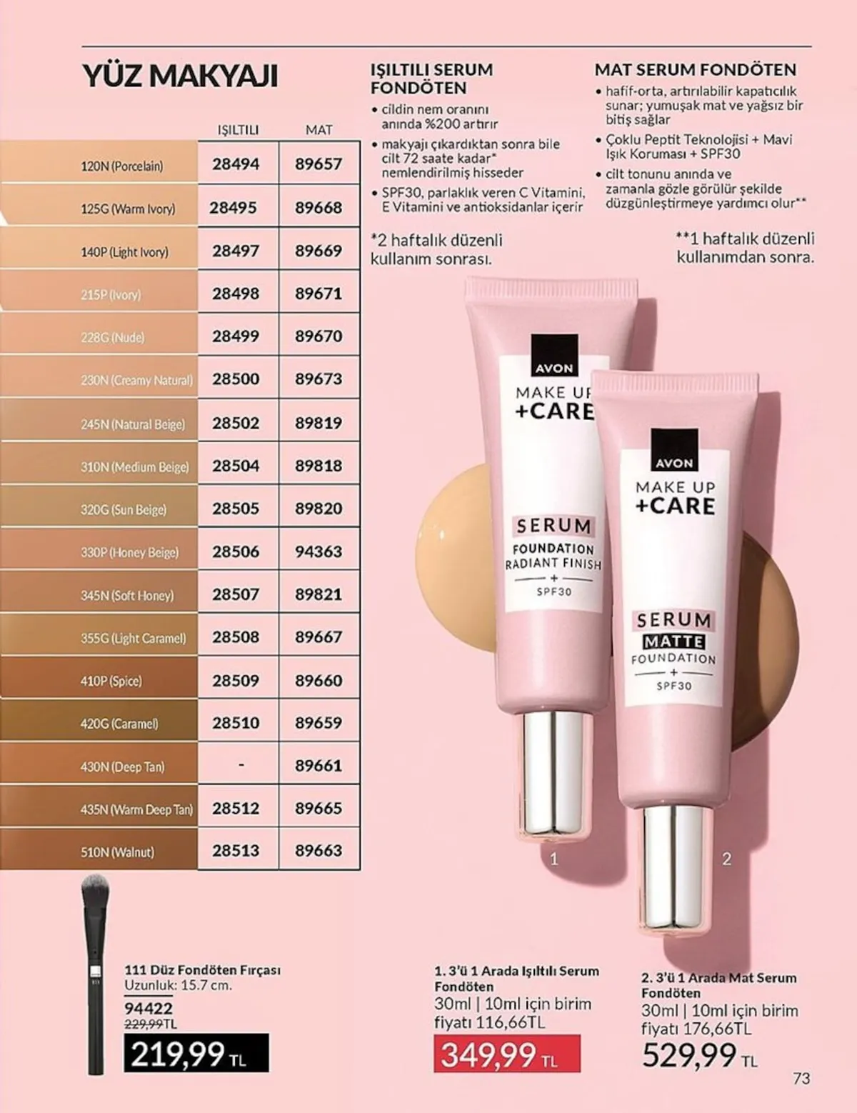 Avon Avon 1 Şubat 2026 Aktüel Kataloğu sayfa 73: 111 Düz Fondöten Fırçası