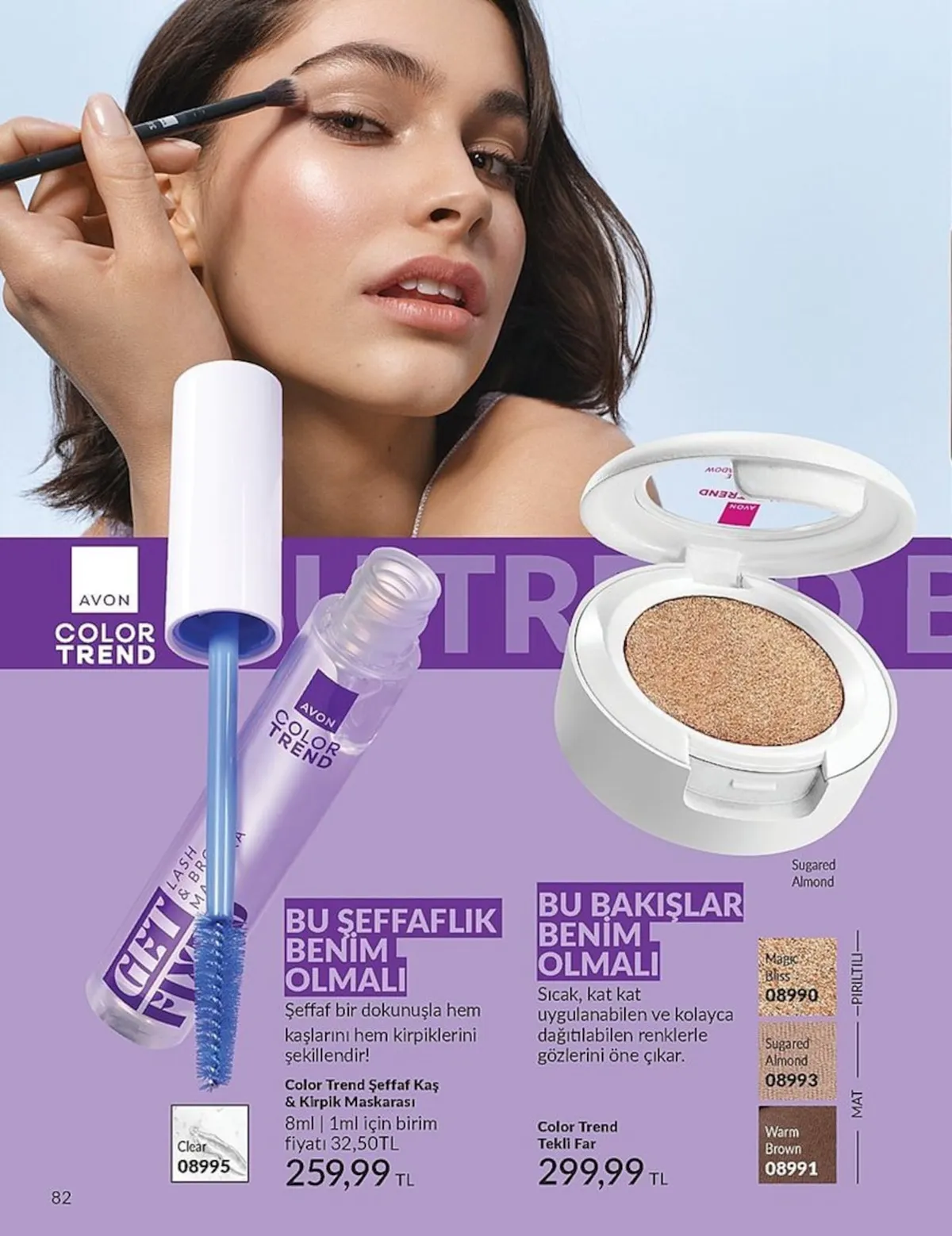 Avon Avon 1 Şubat 2026 Aktüel Kataloğu sayfa 82: Color Trend Tekli Far, Color Trend Şeffaf Kaş & Kirpik Maskarası 8Ml