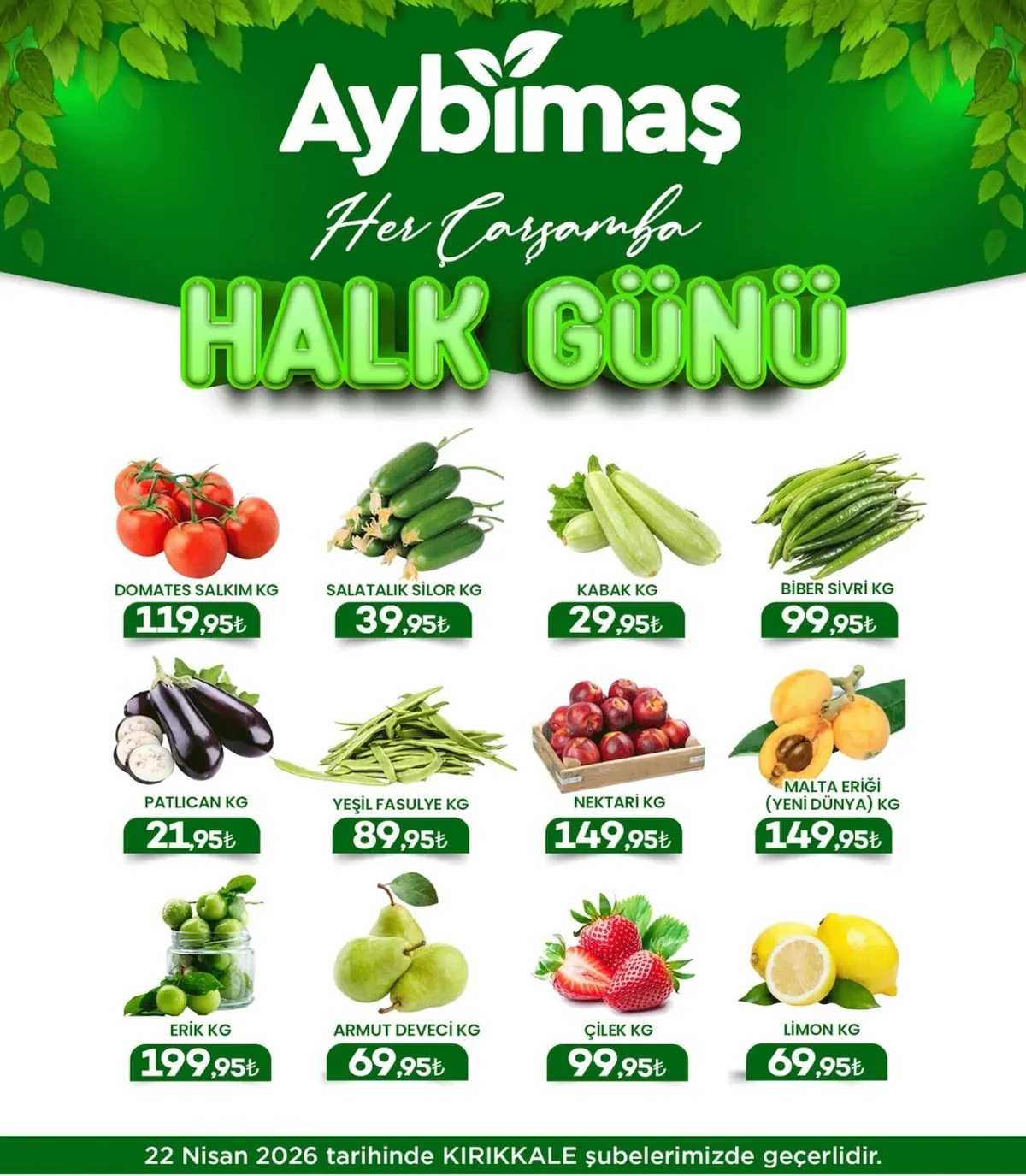 Aybimaş Aybimaş 22 Nisan 2026 Aktüel Kataloğu sayfa 2: Nektari Kg, Yeşil Fasulye Kg