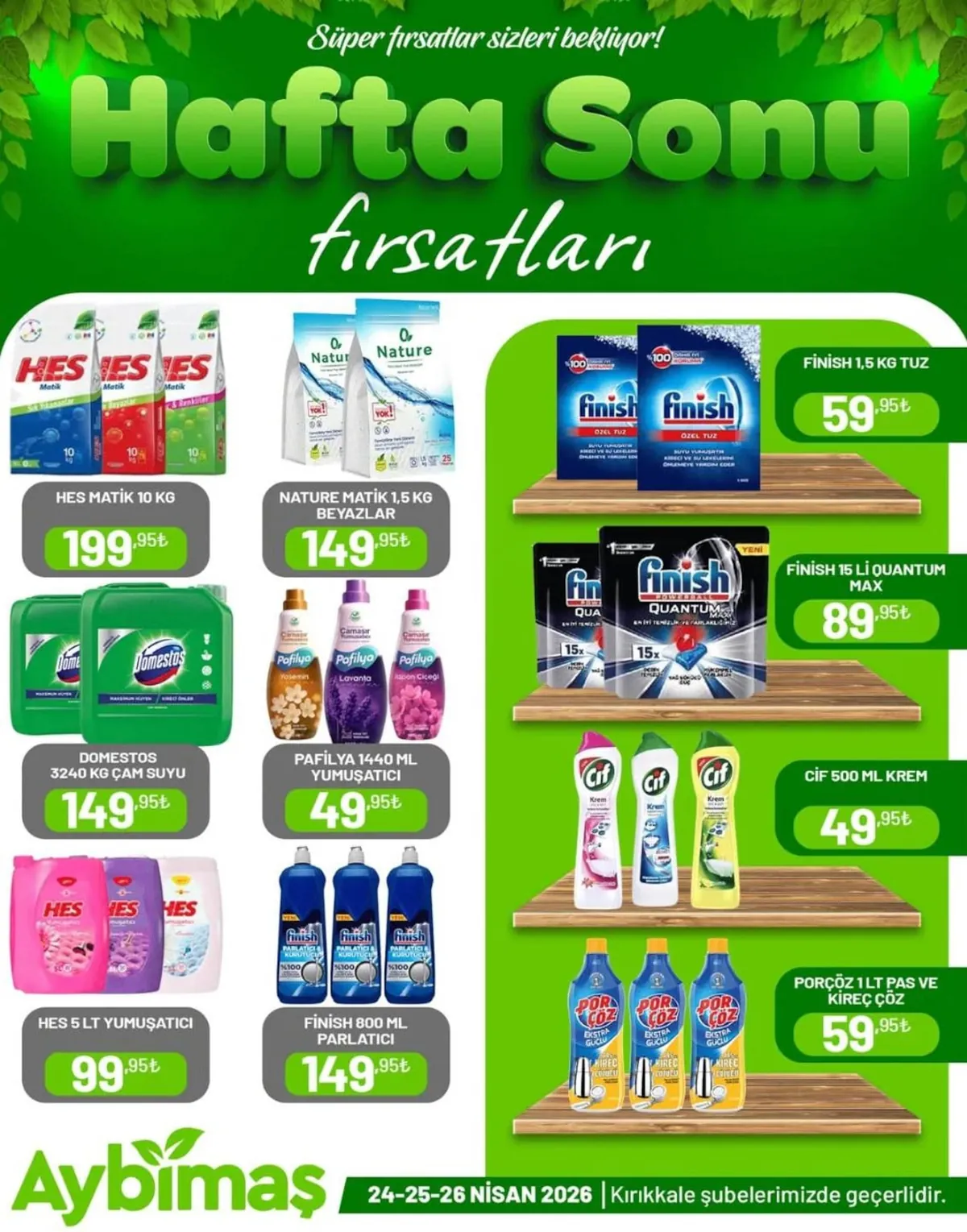 Aybimaş Aybimaş 24 Nisan 2026 Aktüel Kataloğu sayfa 4: Finish 1,5 Kg Tuz, Finish 15 Li Quantum Max