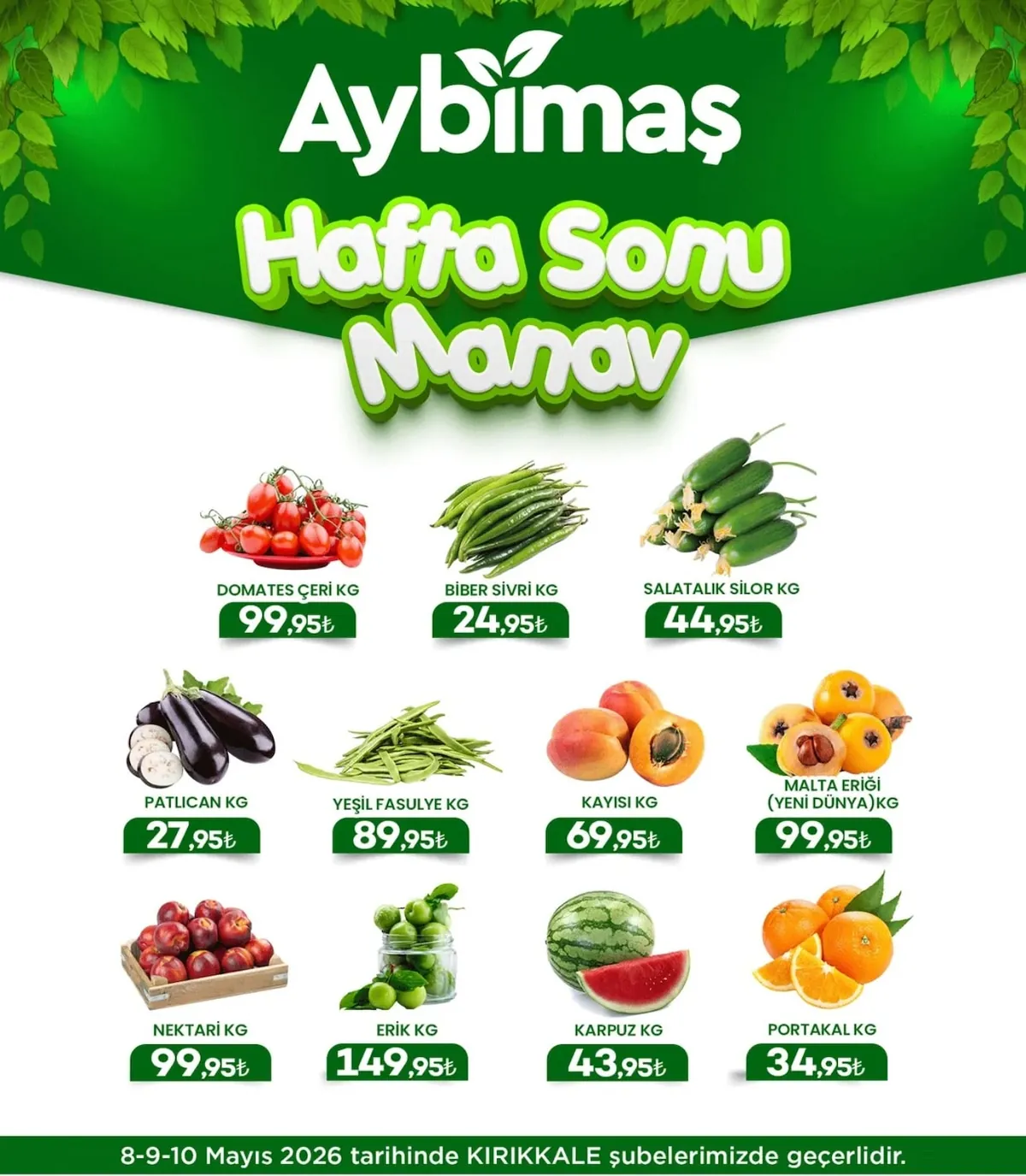 Aybimaş Aybimaş 8 Mayıs 2026 Aktüel Kataloğu sayfa 6: Erik Kg, Yeşil Fasulye Kg