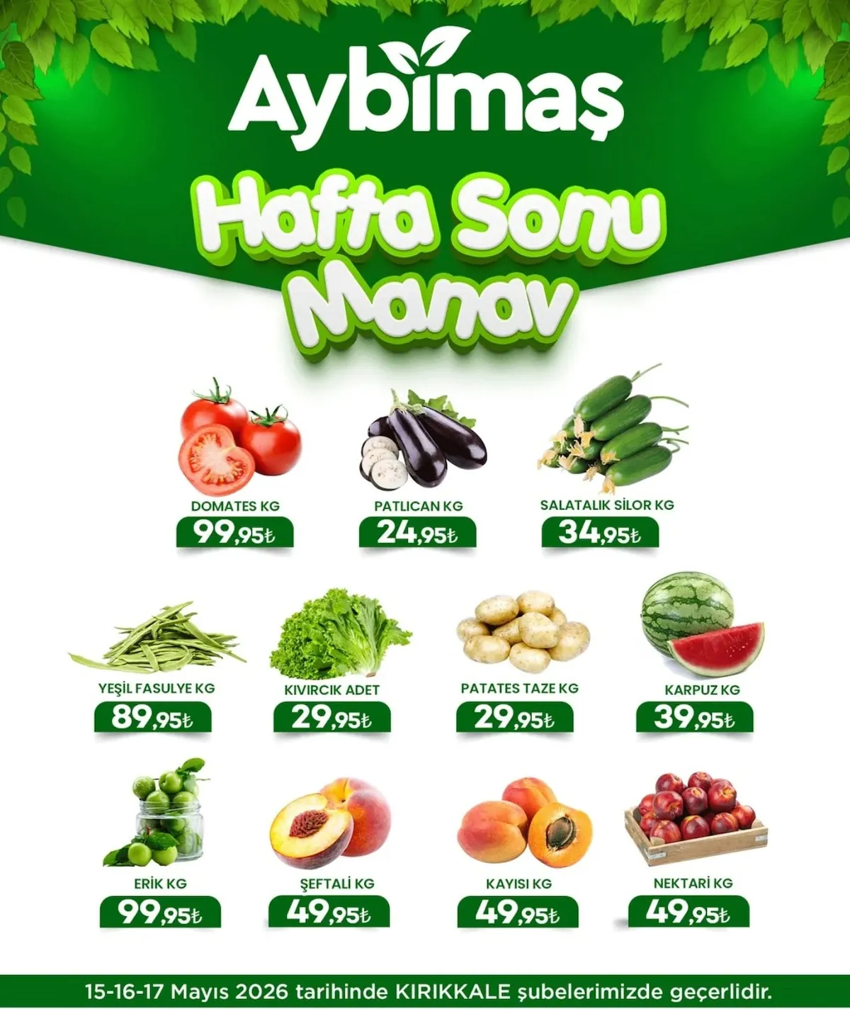 Aybimaş Aybimaş 15 Mayıs 2026 Aktüel Kataloğu sayfa 6: Kayisi Kg, Şeftali Kg