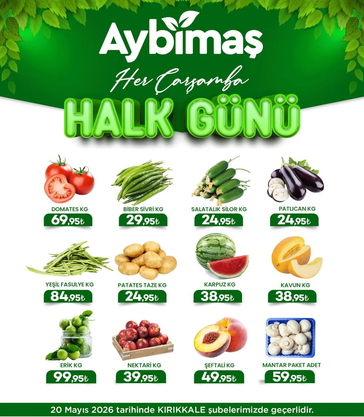 Aybimaş Aybimaş 20 Mayıs 2026 Aktüel Kataloğu sayfa 2: Karpuz Kg, Şeftali Kg