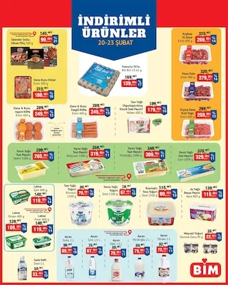 BİM Market Katalog sayfa 12: Kaymaklı Xana Yoğurt 1500 G, Az Yağlı Beyaz Peynir Ayla 800 G