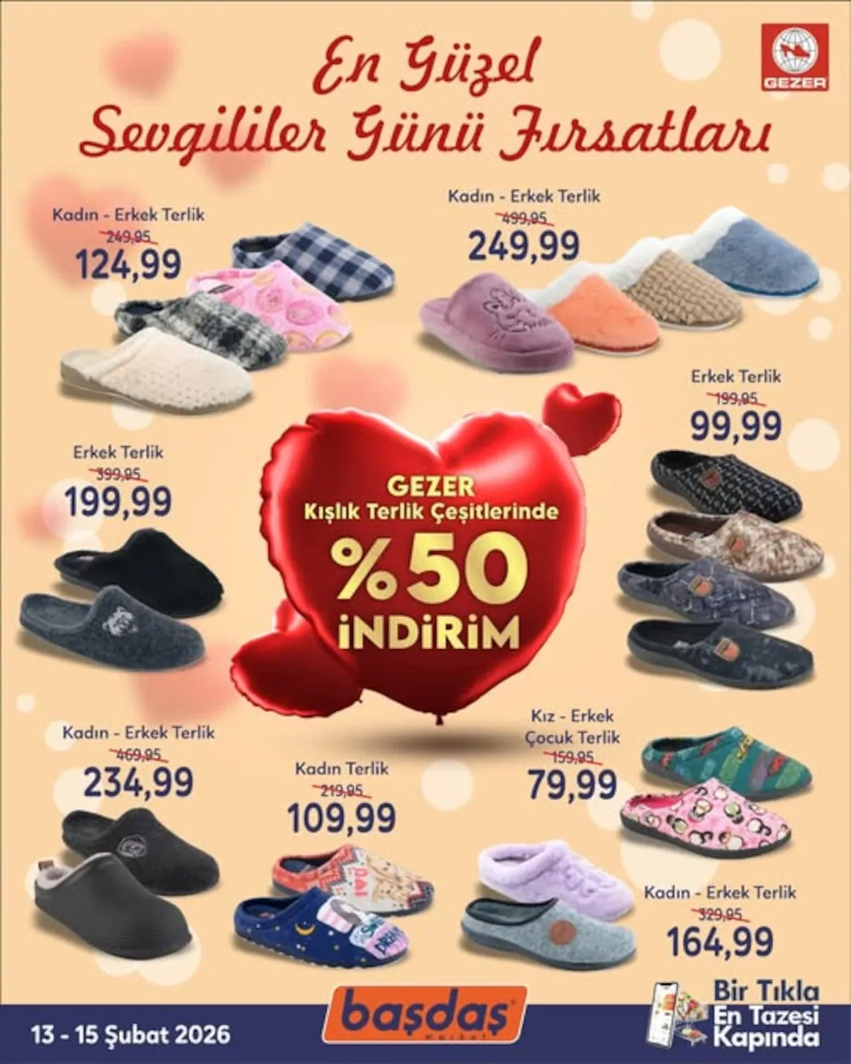 Başdaş Başdaş Market 13 Şubat 2026 Aktüel Kataloğu sayfa 6: Kadın - Erkek Terlik, Kadın Terlik