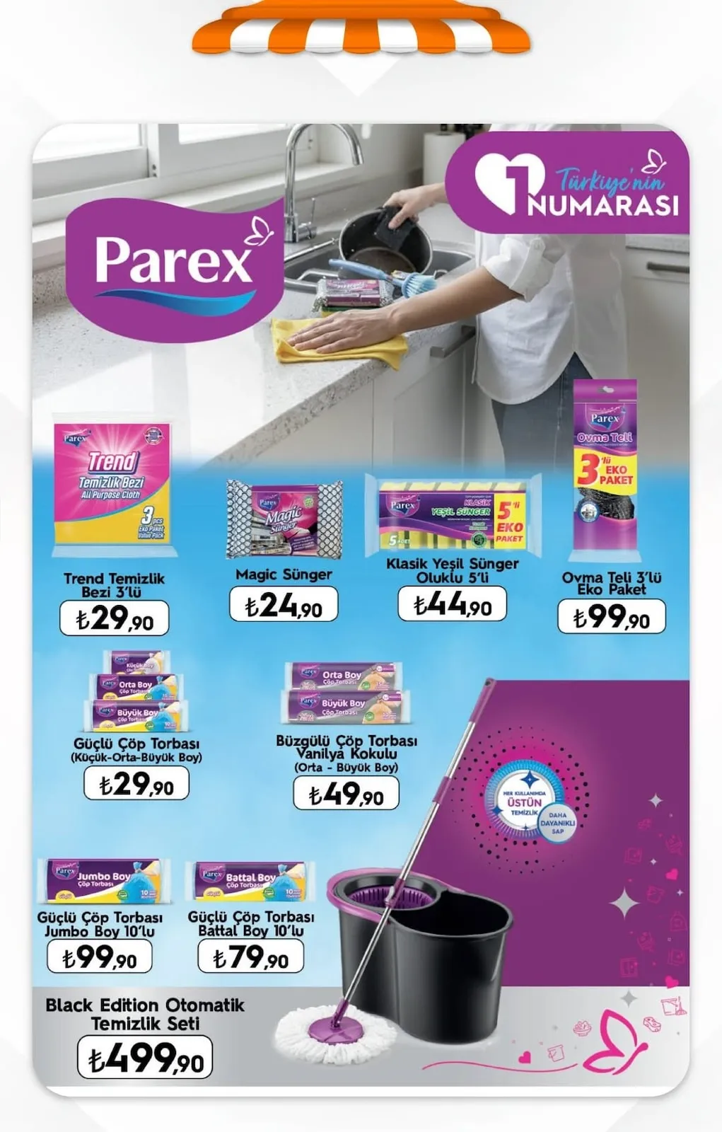 Barış Barış Gross 30 Ocak 2026 Aktüel Kataloğu sayfa 8: Parex Güçlü Çöp Torbası Jumbo Boy 10'Lu, Parex Trend Temizlik Bezi 3'Lü