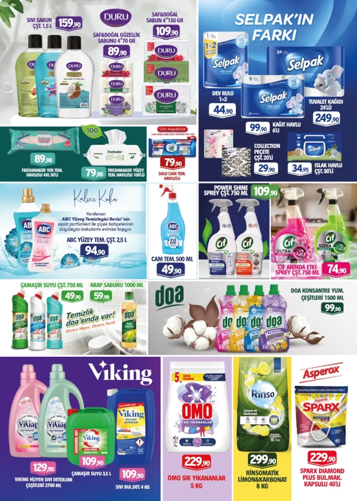 Barış Barış Gross 13 Mart 2026 Aktüel Kataloğu sayfa 7: Abc Cam Tem 500 Ml, Solo Cam Tem Havlusu