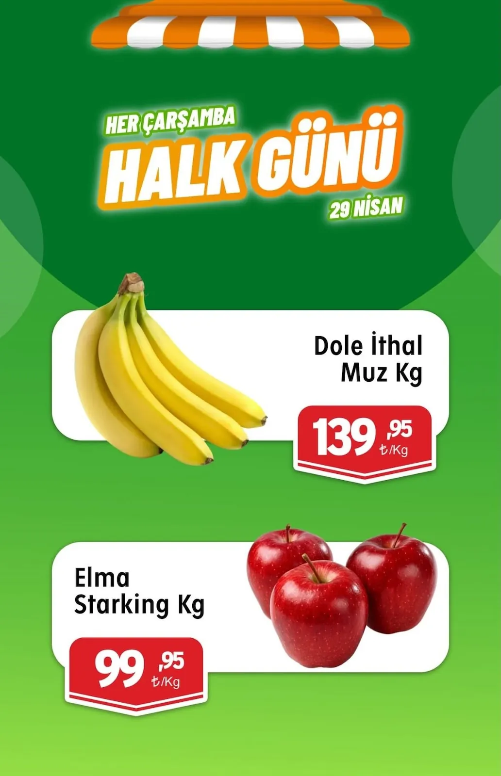 Barış Barış Gross 29 Nisan 2026 Aktüel Kataloğu sayfa 6: Dole Ithal Muz Kg, Elma Starking Kg