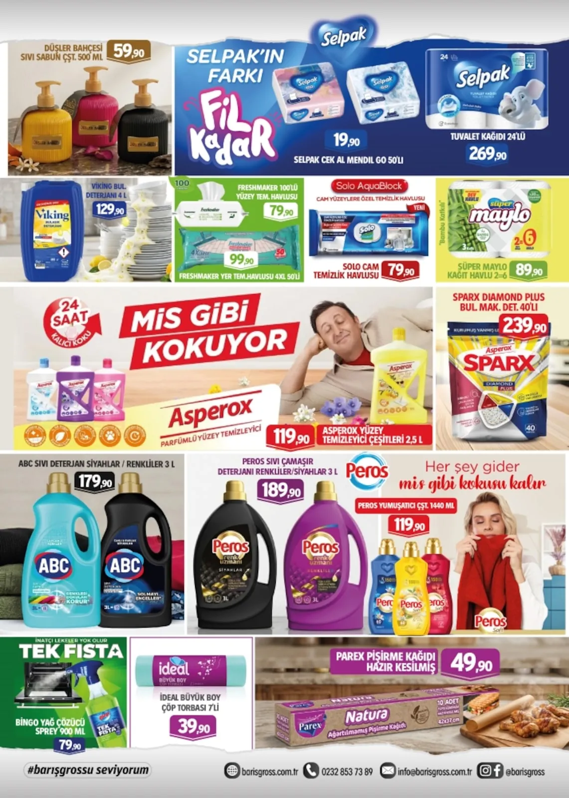 Barış Barış Gross 8 Mayıs 2026 Aktüel Kataloğu sayfa 7: Sparx Diamond Plus Bulaşık Makinesi Tableti 40'Lı, Süper Maylo Kağıt Havlu 2'Li = 6 Rulo