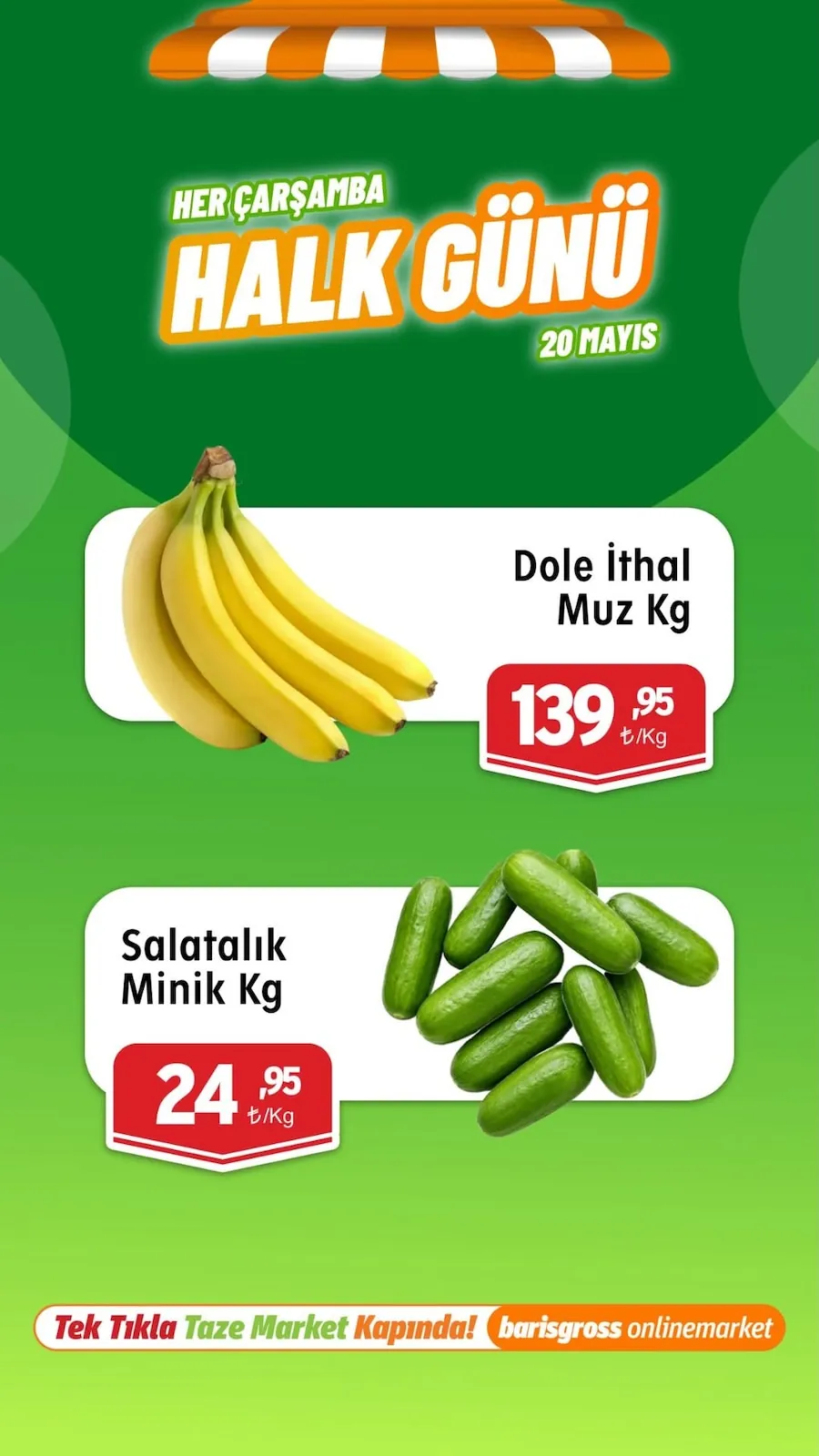 Barış Barış Gross 20 Mayıs 2026 Aktüel Kataloğu sayfa 2: Salatalık Minik Kg