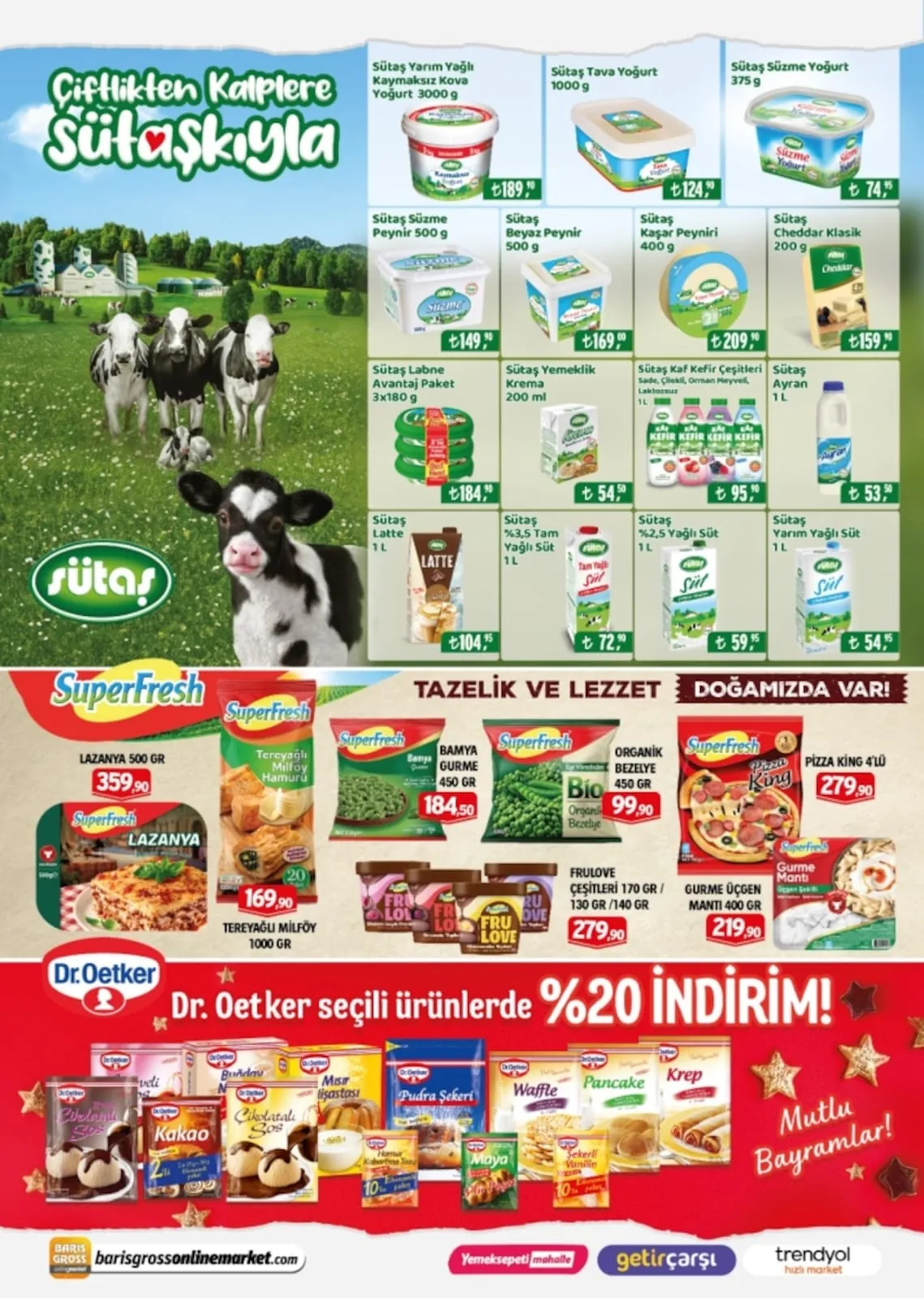 Barış Barış Gross 22 Mayıs 2026 Aktüel Kataloğu sayfa 2: Sütaş Cheddar Klasik 200G, Sütaş Kaf Kefir Çeşitleri 1L