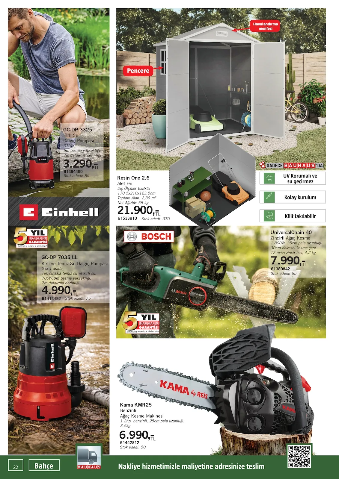 Bauhaus Bauhaus 31 Ocak 2026 Aktüel Kataloğu sayfa 22: Einhell Gc-Dp 7035 Ll Kirli Ve Temiz Su Dalgıç Pompası, Einhell Gc-Dp 3325 Kirli Su Dalgıç Pompası