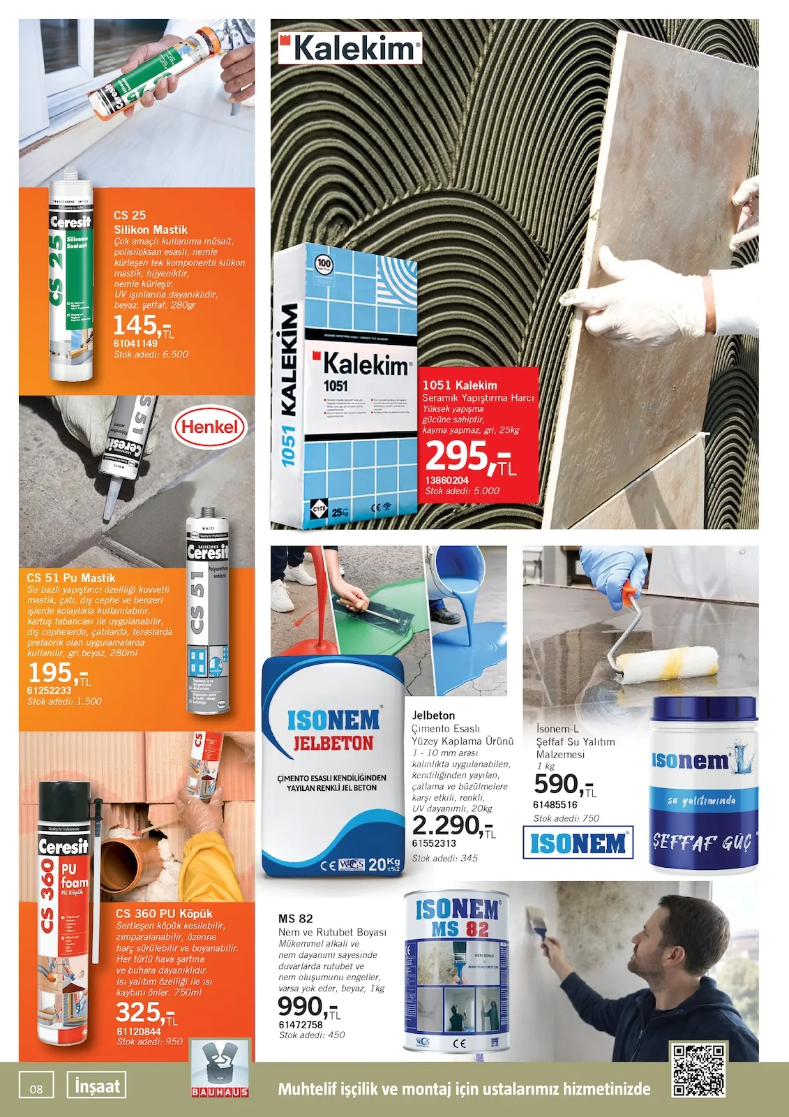 Bauhaus Bauhaus 28 Şubat 2026 Aktüel Kataloğu sayfa 8: Quanti Akustik Duvar Panelleri, 32.Sınıf Laminant Parke Gümüş Meşe