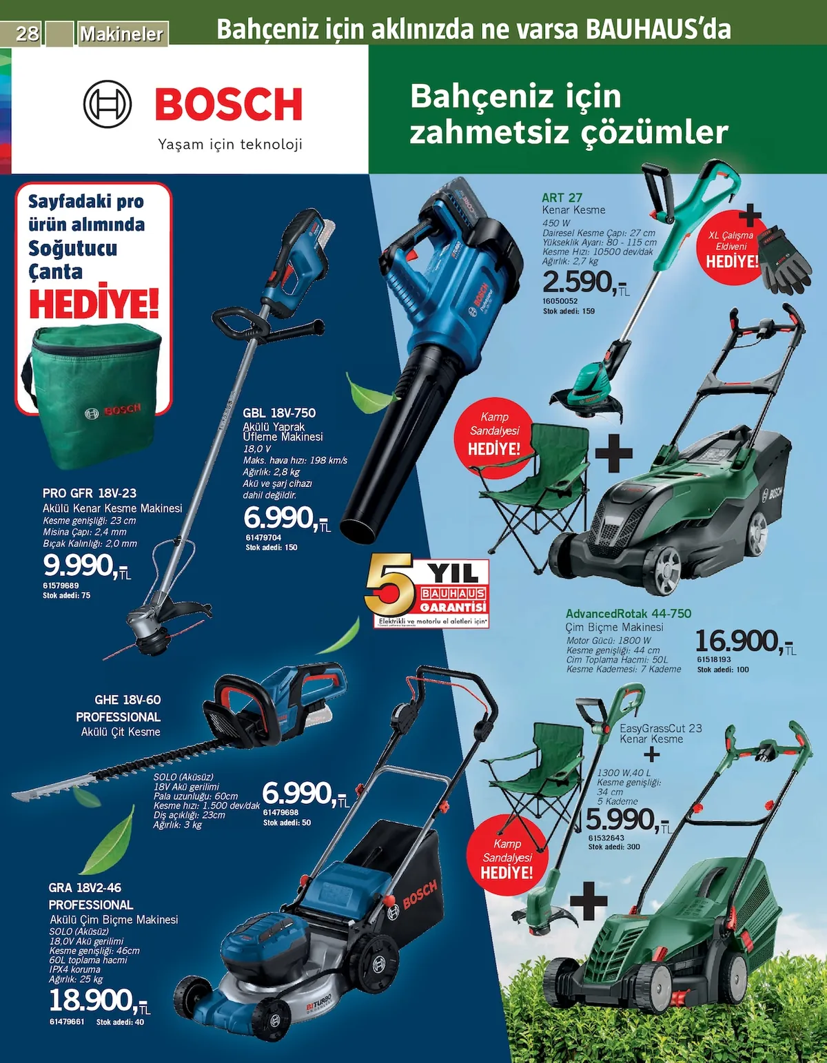 Bauhaus Bauhaus 9 Mayıs 2026 Aktüel Kataloğu sayfa 28: Bosch Pro Gfr 18V-23 Akülü Kenar Kesme Makinesi, Bosch Solo 18V Aku Gerilimi