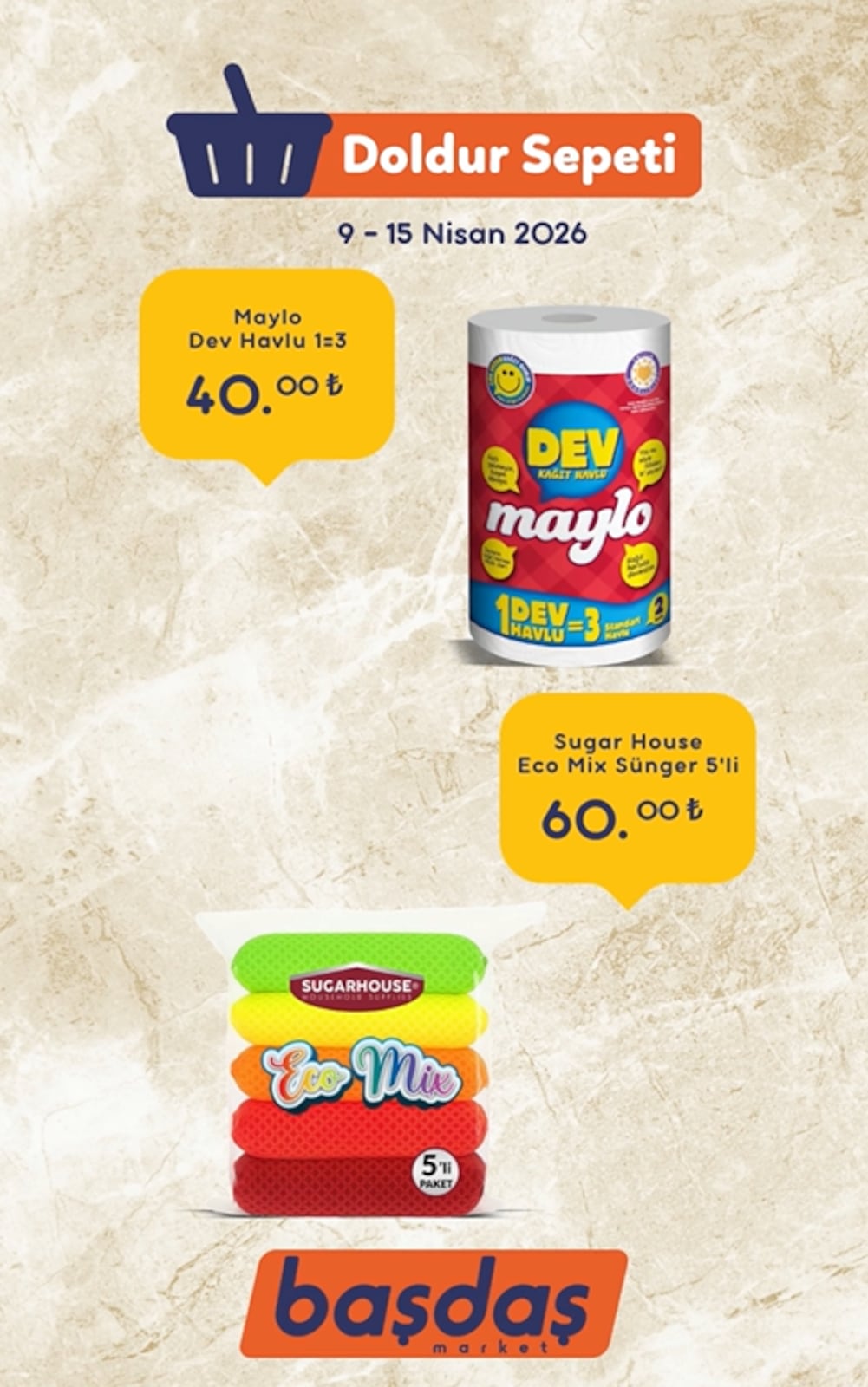 Başdaş Market 9 Nisan 2026 Aktüel Kataloğu broşürü