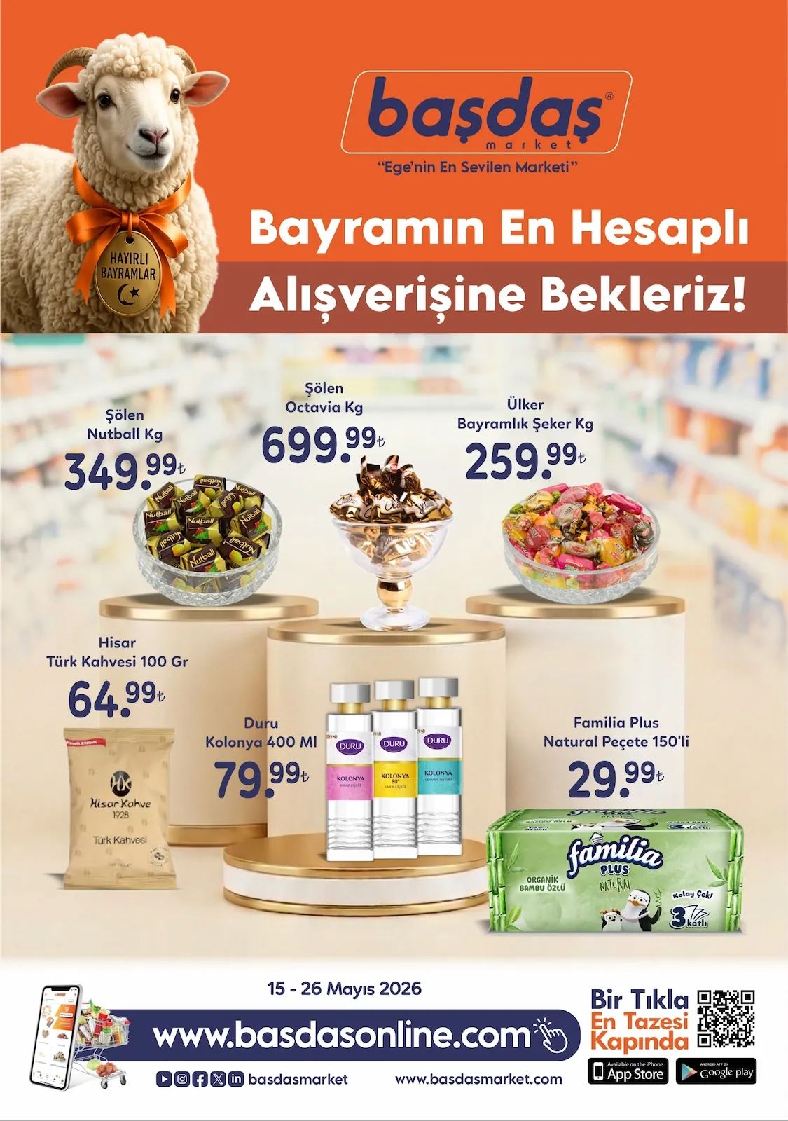 Başdaş Başdaş Market 15 Mayıs 2026 Aktüel Kataloğu sayfa 1: Ülker Bayramlık Şeker Kg