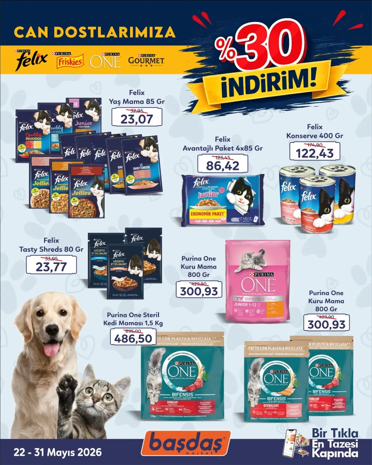 Başdaş Başdaş Market 22 Mayıs 2026 Aktüel Kataloğu sayfa 5: Felix Avantajlı Paket 4X85 Gr, Felix Konserve 400 Gr