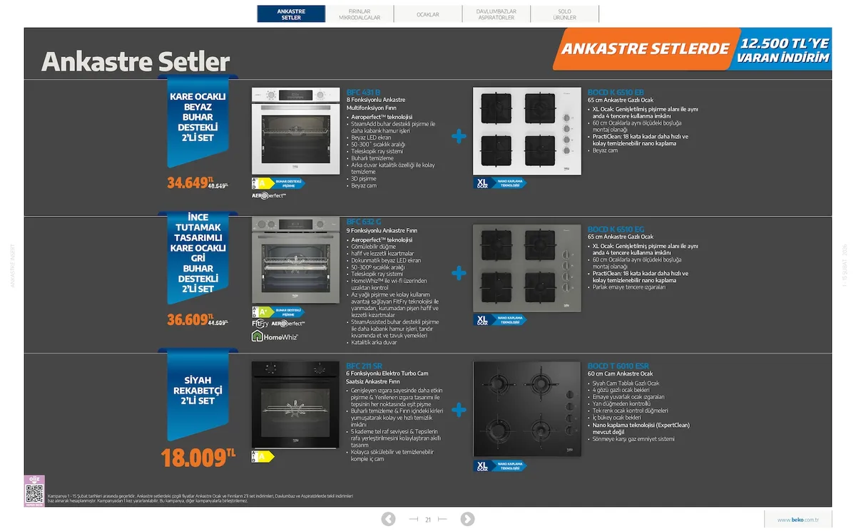 Beko Beko 1 Şubat 2026 Aktüel Kataloğu sayfa 21: Beko Fırın Ocak Set, Beko Fırın Ocak Set