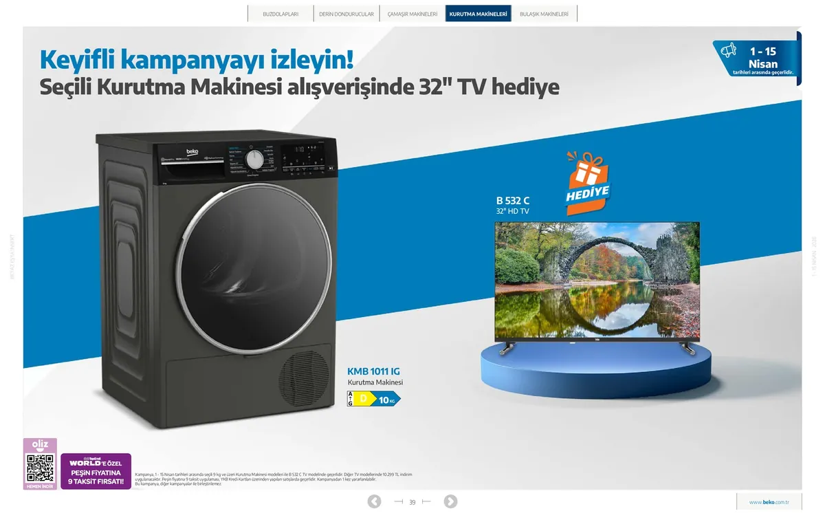 Beko Beko 1 Nisan 2026 Aktüel Kataloğu sayfa 39