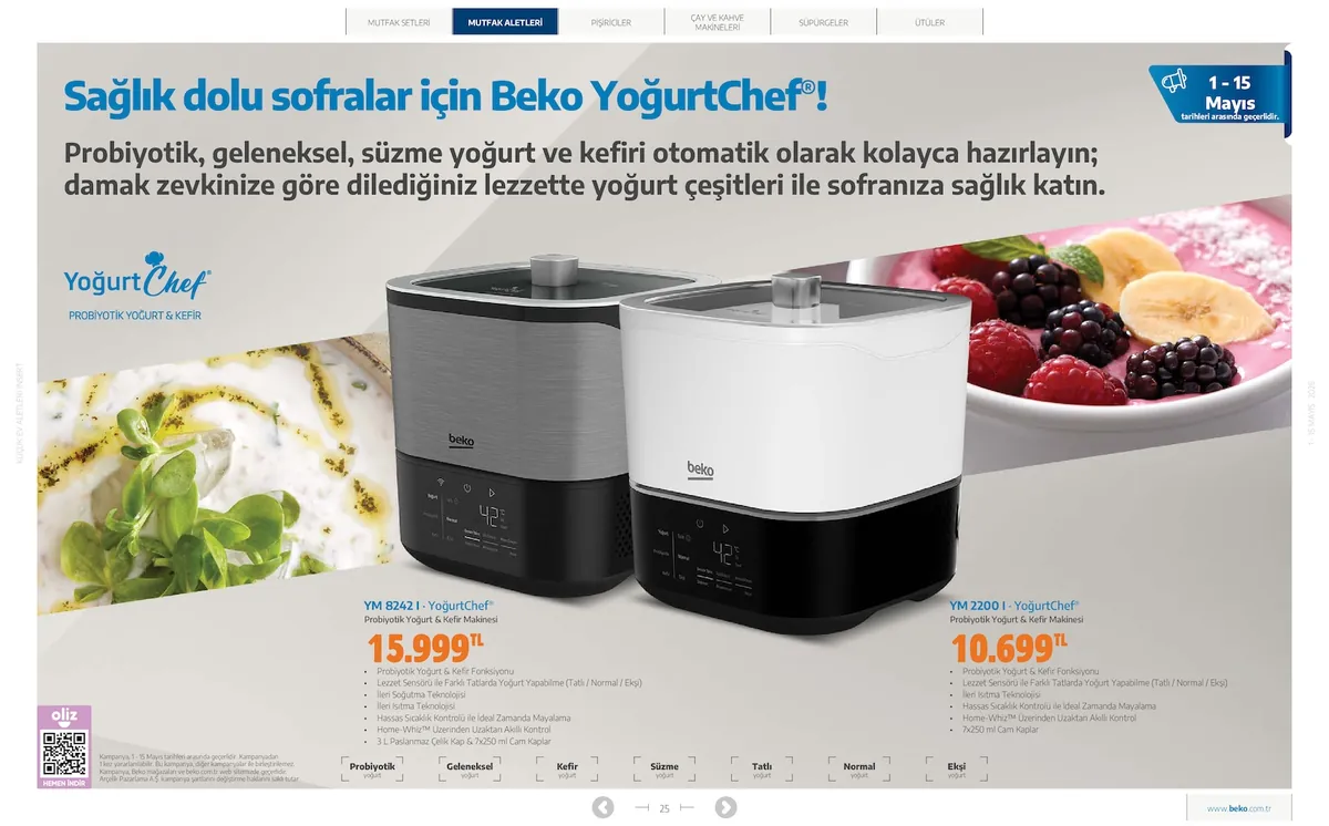 Beko Market Katalog sayfa 25: Beko Ym 8242 I Yoğurtchef Probiyotik Yoğurt & Kefir Makinesi