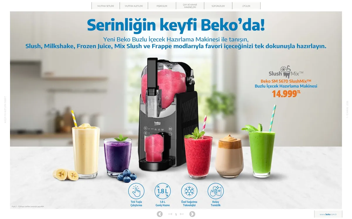 Beko Market Katalog sayfa 5: Beko Sm 5670 Slushmix Buzlu İçecek Hazırlama Makinesi