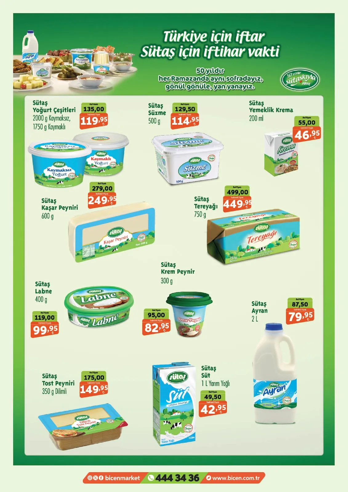 Biçen Biçen Market 11 Şubat 2026 Aktüel Kataloğu sayfa 6: Sütaş Süzme 500 G, Sütaş Labne 400 G