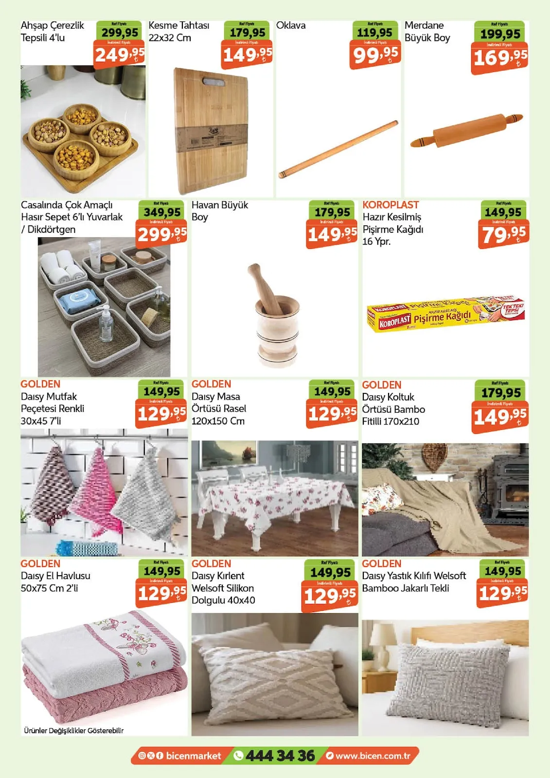 Biçen Biçen Market 25 Şubat 2026 Aktüel Kataloğu sayfa 15: Golden Daisy Yastık Kılıfı Welsoft Bamboo Jakarlı Tekli, Golden Daisy El Havlusu 50X75 Cm 2'Li