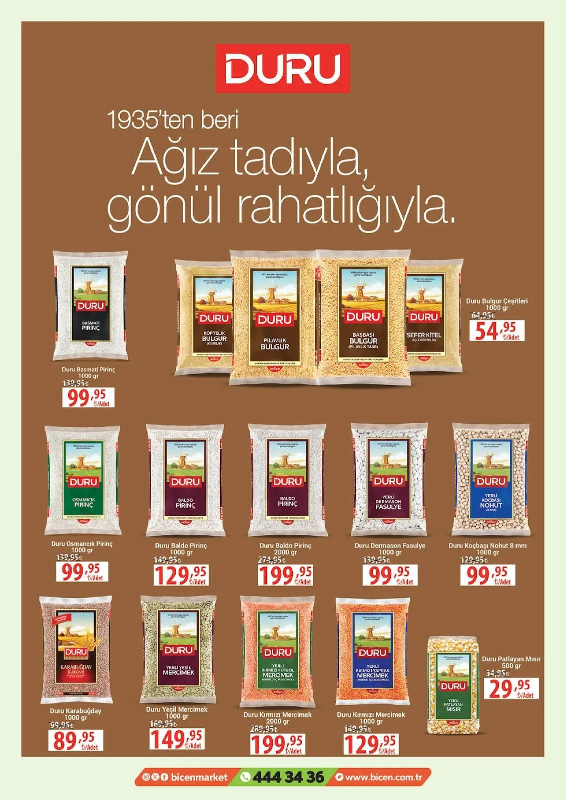 Biçen Biçen Market 25 Şubat 2026 Aktüel Kataloğu sayfa 8: Duru Osmancık Pirinç 1000 Gr, Duru Yeşil Mercimek 1000 Gr
