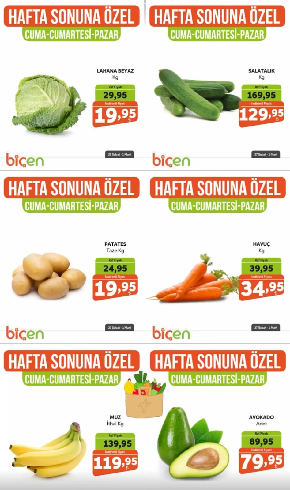 Biçen Biçen Market 27 Şubat 2026 Aktüel Kataloğu sayfa 2: Patates Taze Kg, Havuç Kg