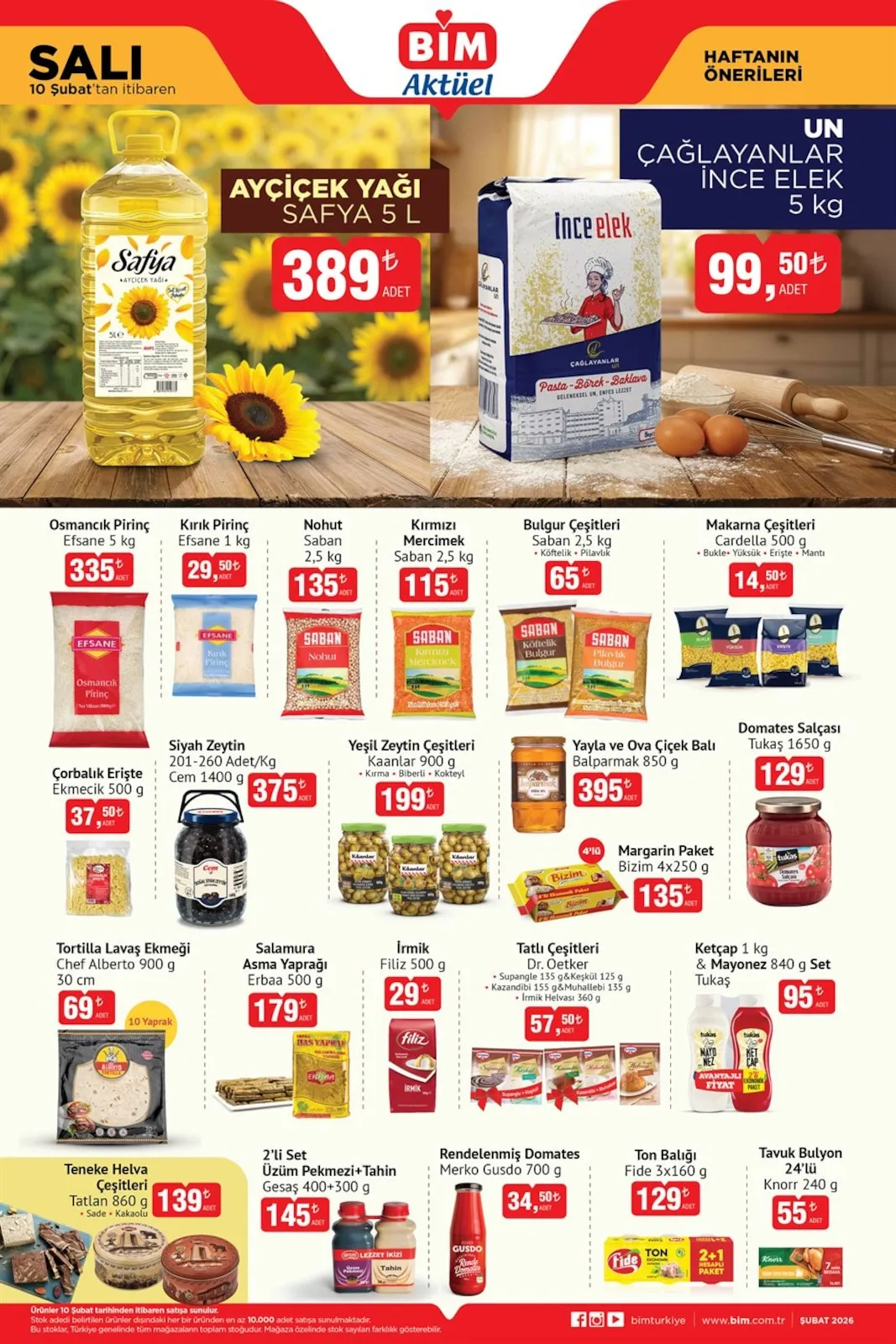BİM Bim 10 Şubat 2026 Aktüel Kataloğu sayfa 4: Dr. Oetker Tatlı Çeşitleri, Kaanlar Yeşil Zeytin Çeşitleri 900 G