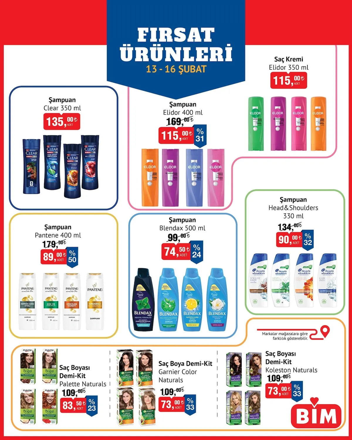 Bim Bim 13 Şubat 2026 Aktüel Kataloğu sayfa 4: Blendax Şampuan 500 Ml, Head&Shoulders Şampuan 330 Ml
