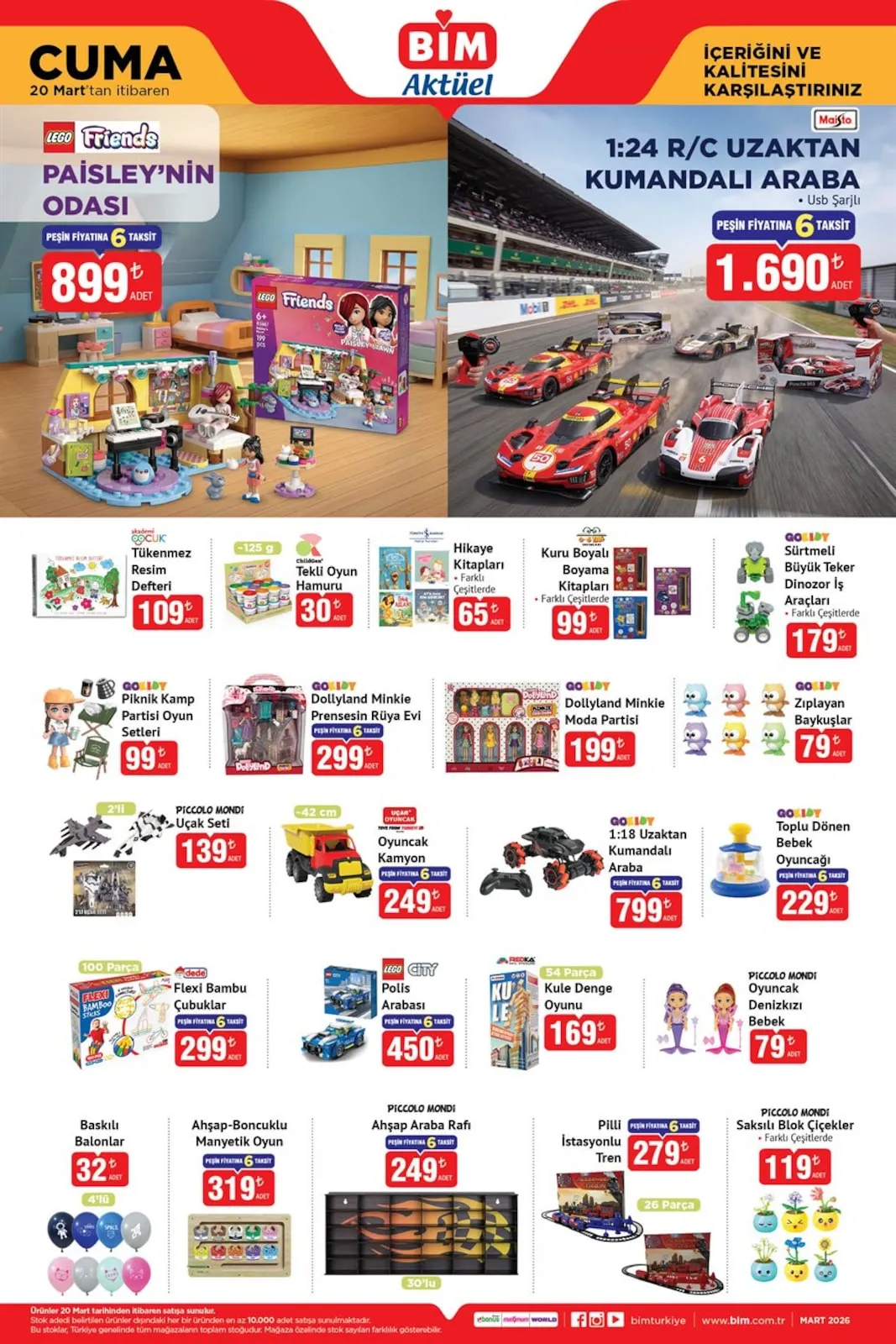Bim Bim 18 Mart 2026 Aktüel Kataloğu sayfa 5: Piccolo Mondi Ahşap Araba Rafı, 1:18 Uzaktan Kumandalı Araba