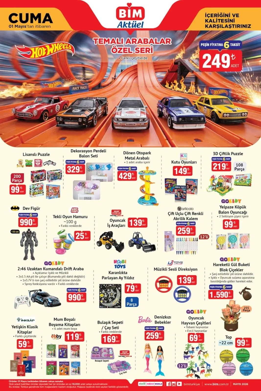 BİM BİM 1 Mayıs 2026 Aktüel Ürünler Kataloğu sayfa 7: Dekorasyon Perdeli Balon Seti, Bulaşık Sepeti / Çay Seti