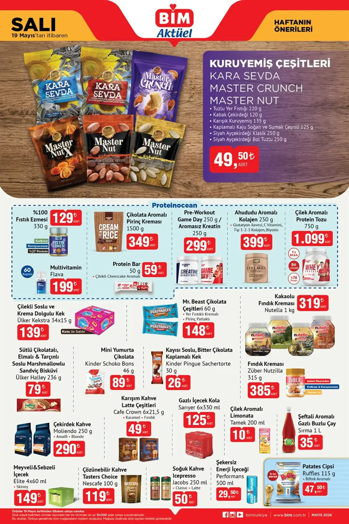 BİM BİM 19 Mayıs 2026 Aktüel Ürünler Kataloğu sayfa 4: Çekirdek Kahve Moliendo 250 G, Çözünebilir Kahve Tasters Choice Nescafe 100 G