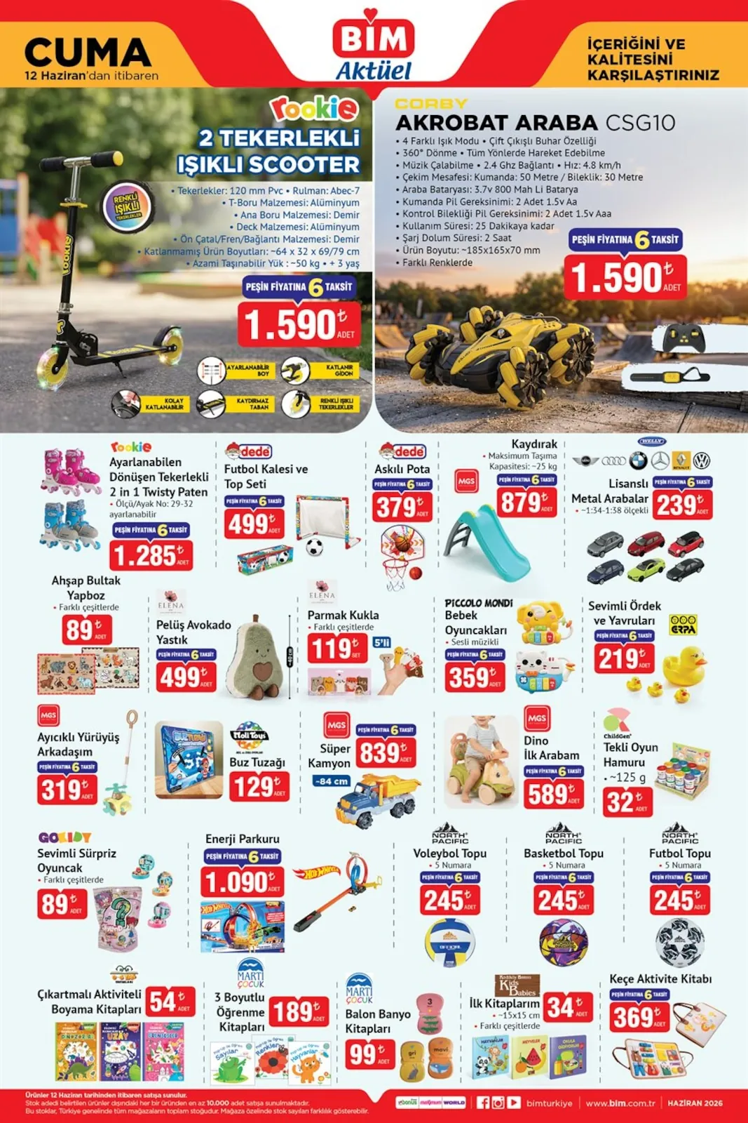 BİM Bim 12 Haziran 2026 Aktüel Kataloğu sayfa 5: Martı Çocuk 3 Boyutlu Öğrenme Kitapları 3 Adet, Kids Babies İlk Kitaplarım Farklı Çeşitlerde 3 Adet