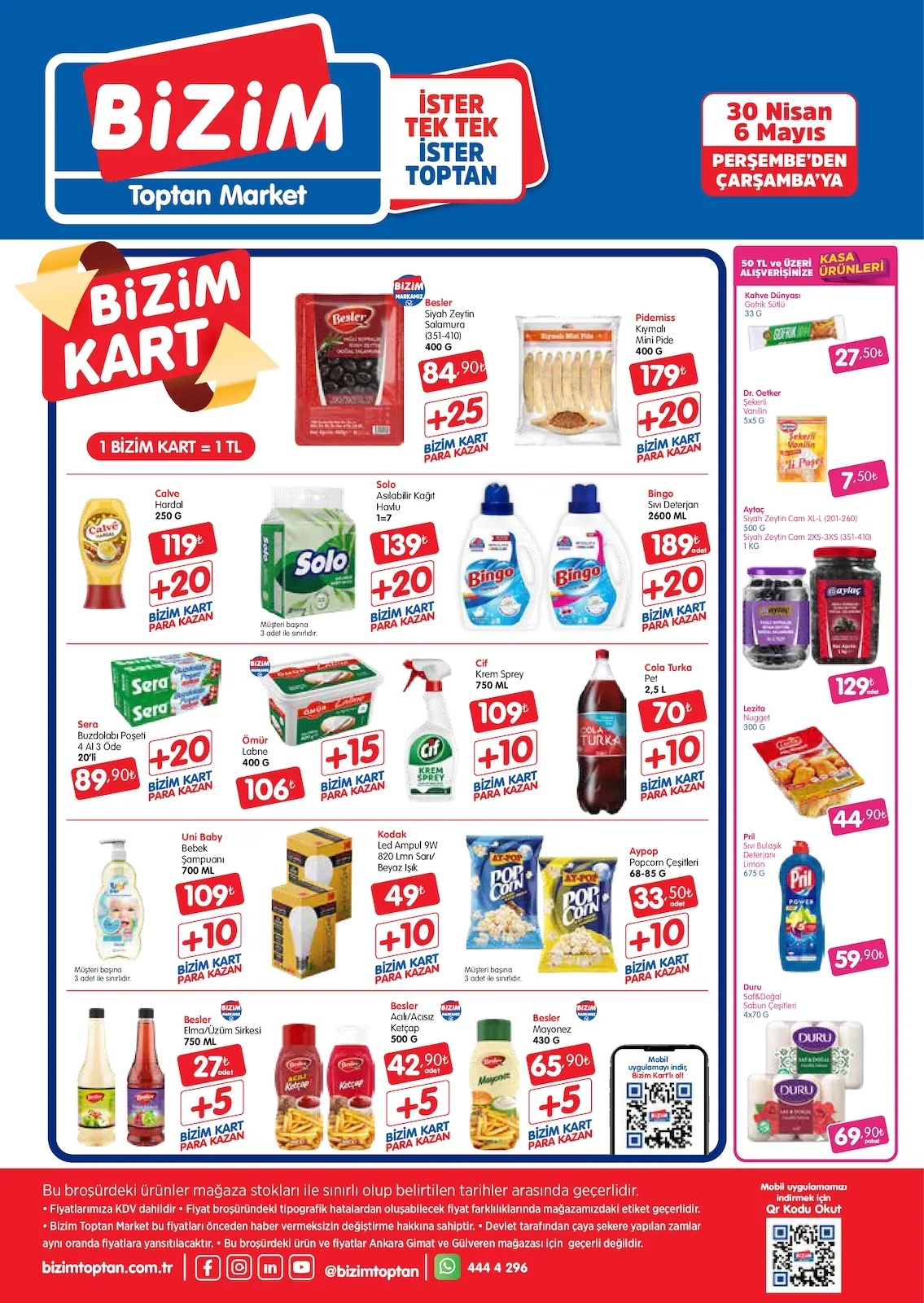 Bizim Bizim Toptan 30 Nisan 2026 Aktüel Kataloğu sayfa 2: Dr. Oetker Şekerli Vanilin 5X5 G, Pril Sıvı Bulaşık Deterjanı Limon 675 G