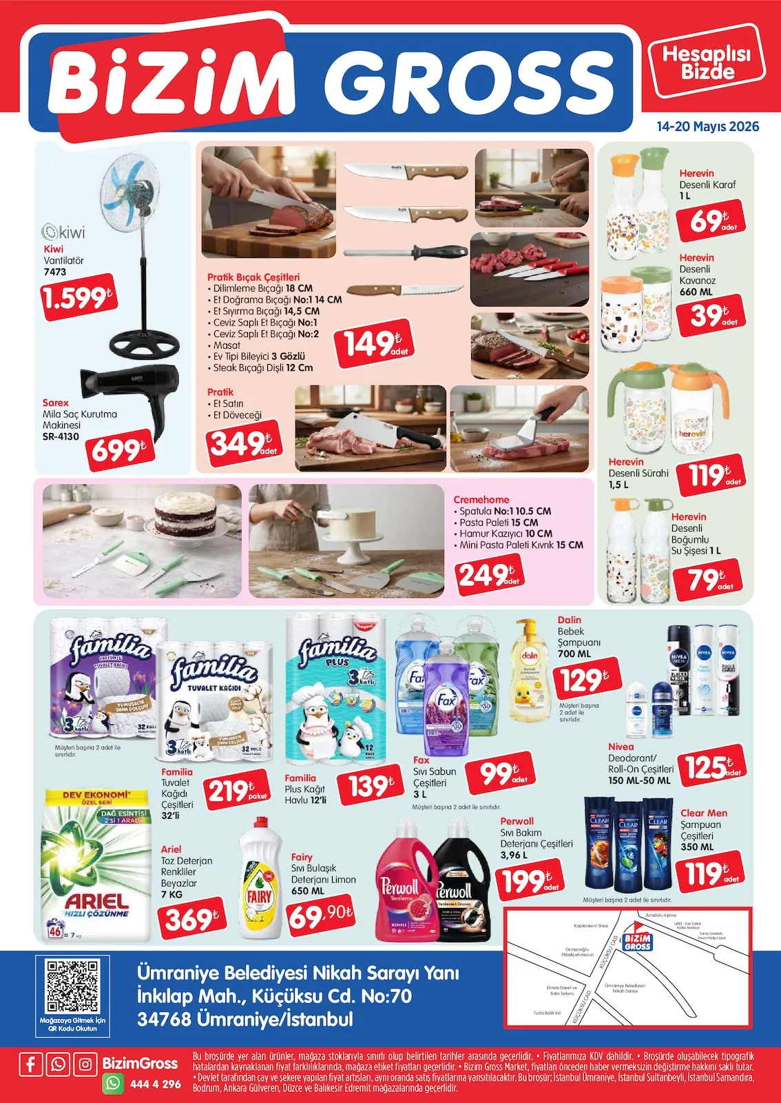 Bizim Bizim Gross 14 Mayıs 2026 Aktüel Kataloğu sayfa 4: Fairy Sıvı Bulaşık Deterjanı Limon 650 Ml, Herevin Desenli Sürahi 1,5 L
