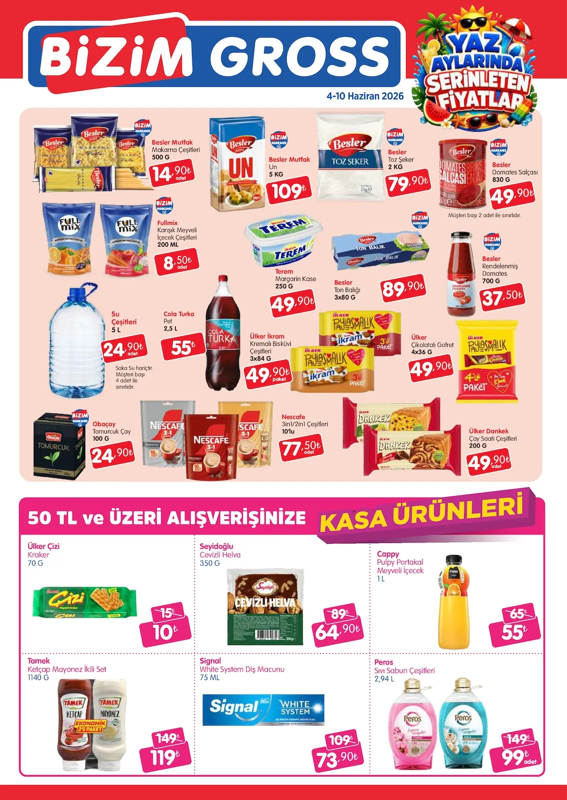 Bizim Bizim Gross 4 Haziran 2026 Aktüel Kataloğu sayfa 3: Peros Sıvı Sabun Çeşitleri 2,94 L, Cappy Pulpy Portakal Meyveli İçecek 1L