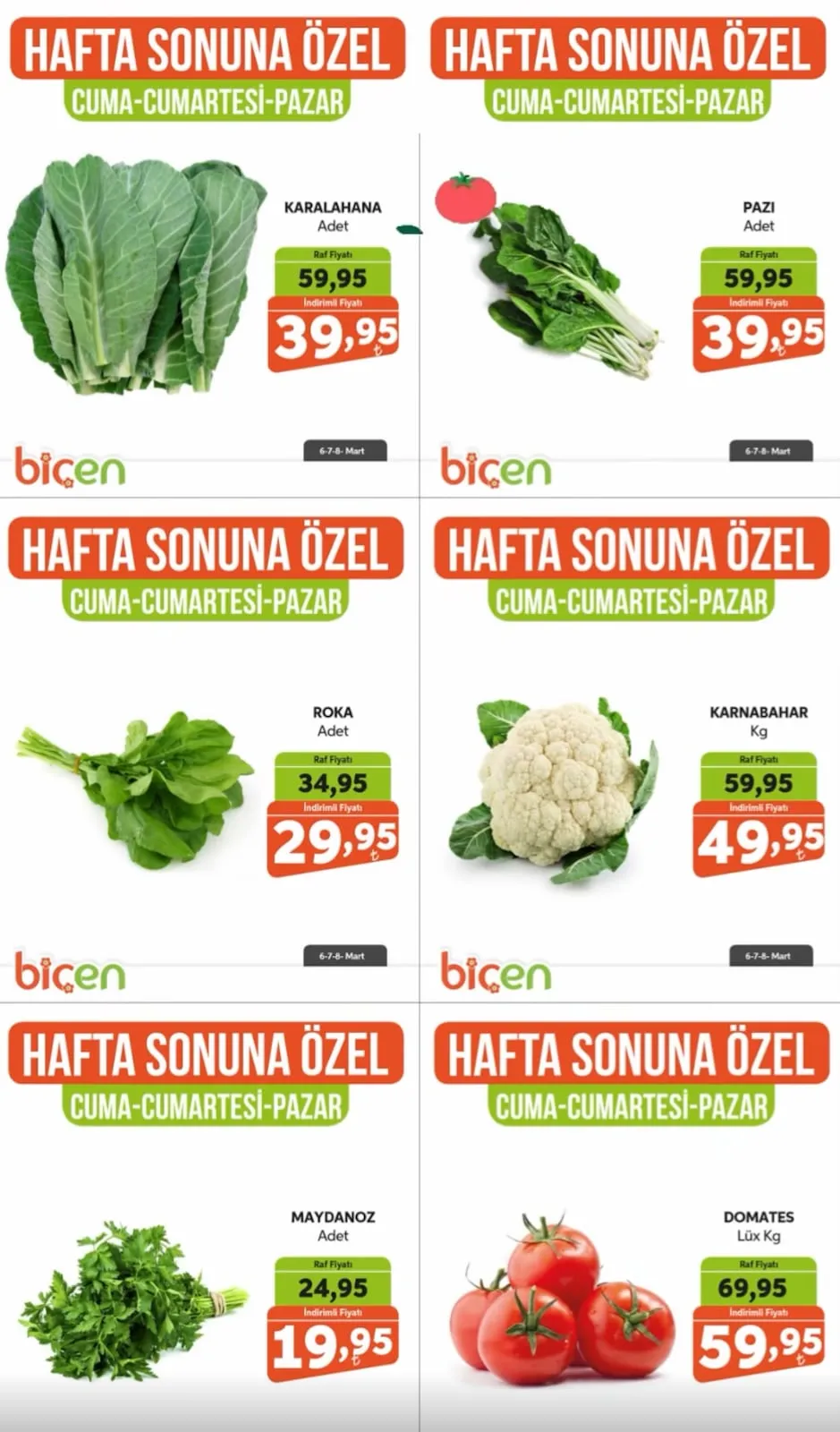 Biçen Biçen Market 6 Mart 2026 Aktüel Kataloğu sayfa 3: Pazı Adet, Roka Adet