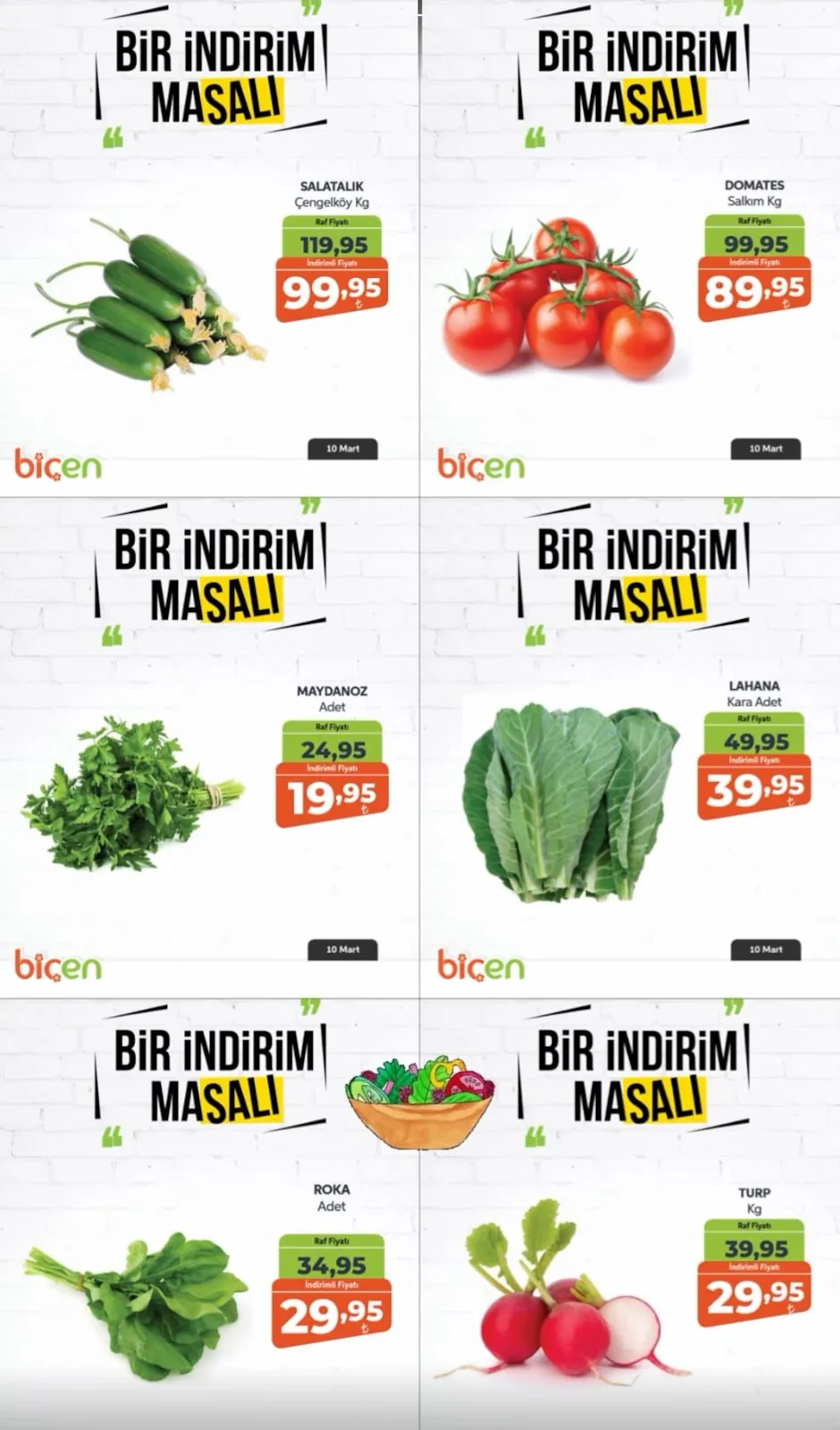 Biçen Biçen Market 10 Mart 2026 Aktüel Kataloğu sayfa 4: Lahana Kara Adet, Roka Adet