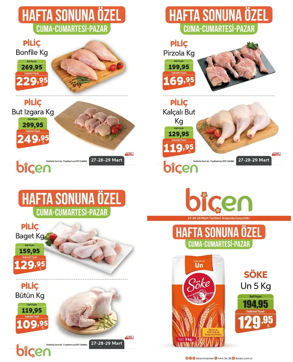 Biçen Biçen Market 27 Mart 2026 Aktüel Kataloğu sayfa 5: Piliç Bütün Kg, Piliç Pirzola Kg