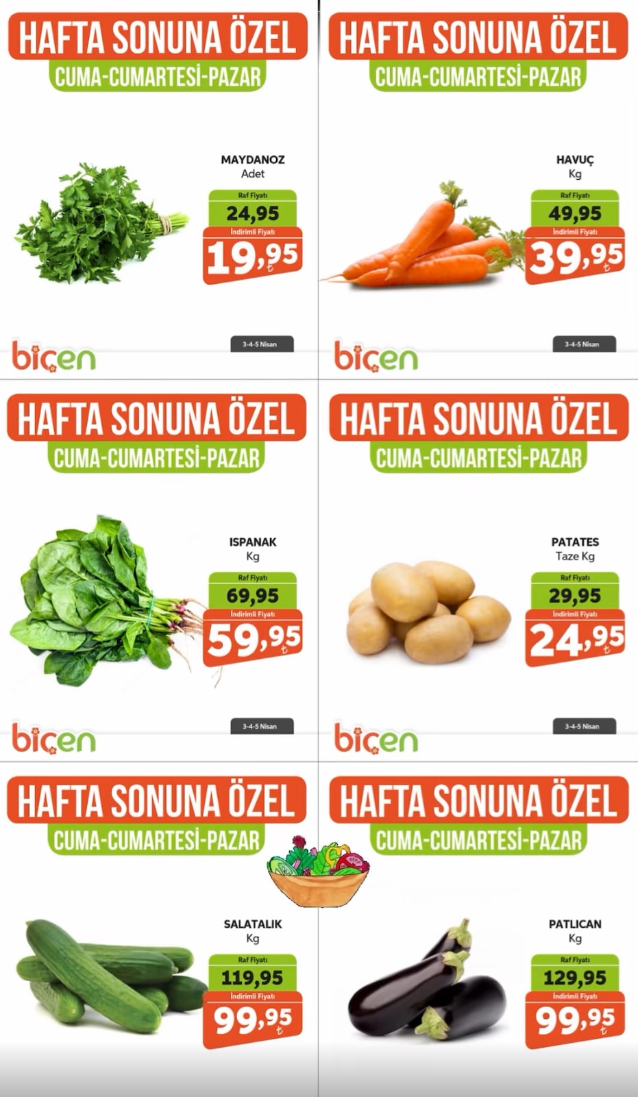 Biçen Market 3 Nisan 2026 Aktüel Kataloğu broşürü