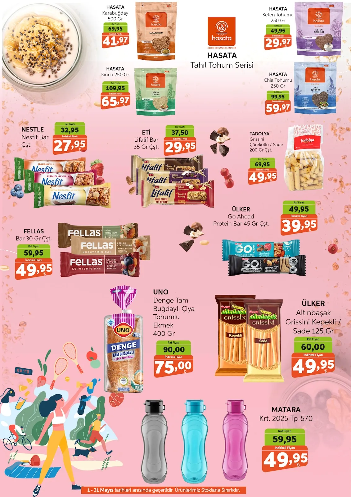 Biçen Biçen Market 1 Mayıs 2026 Aktüel Kataloğu sayfa 2: Ülker Altinbaşak Grissini Kepekli / Sade 125 Gr, Hasata Kinoa 250 Gr