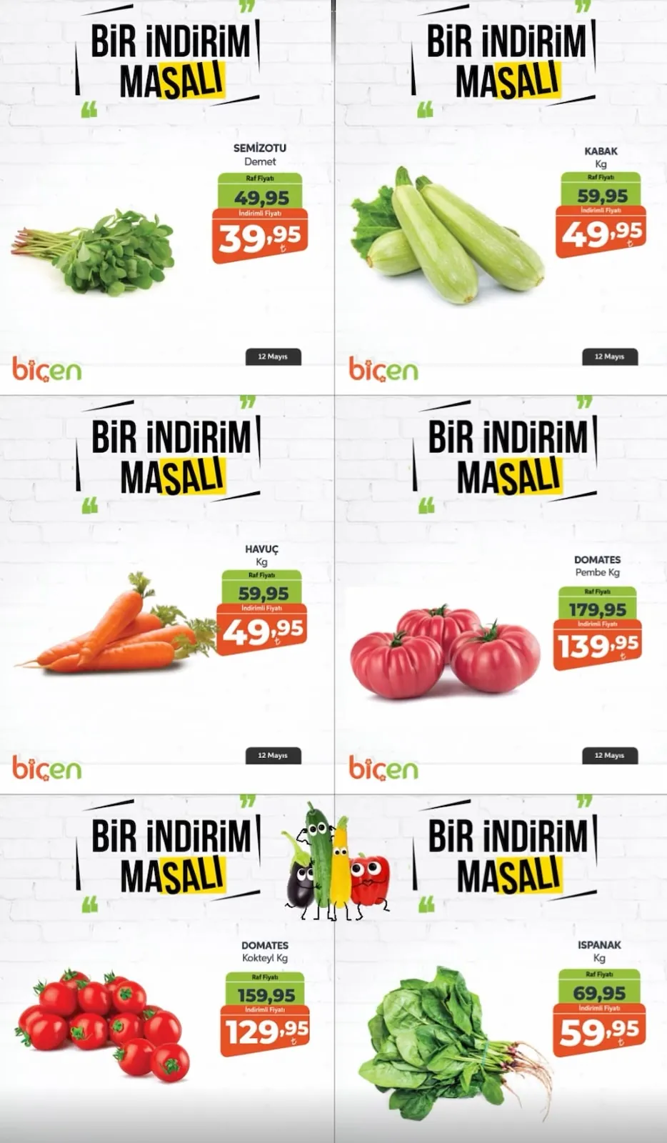 Biçen Biçen Market 12 Mayıs 2026 Aktüel Kataloğu sayfa 2: Domates Pembe Kg, Domates Kokteyl Kg